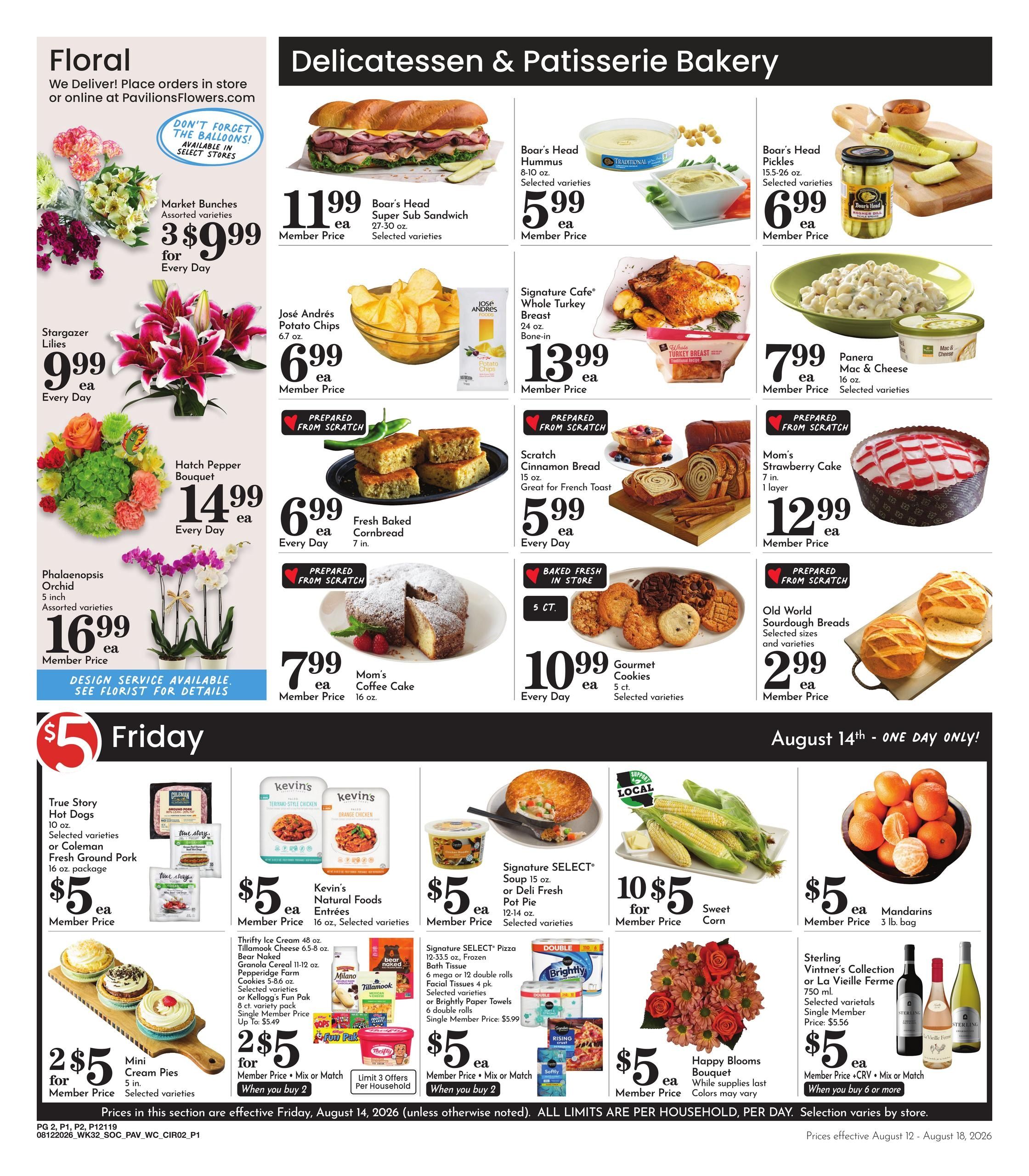 Pavilions (San Diego–Lemon Grove Area, CA) Weekly Ad August 12 - 18, 2026