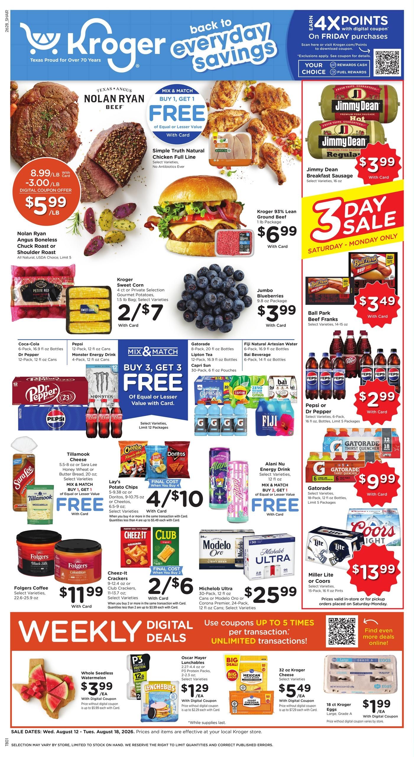 Kroger (Houston Area, TX) Weekly Ad August 12 - 18, 2026