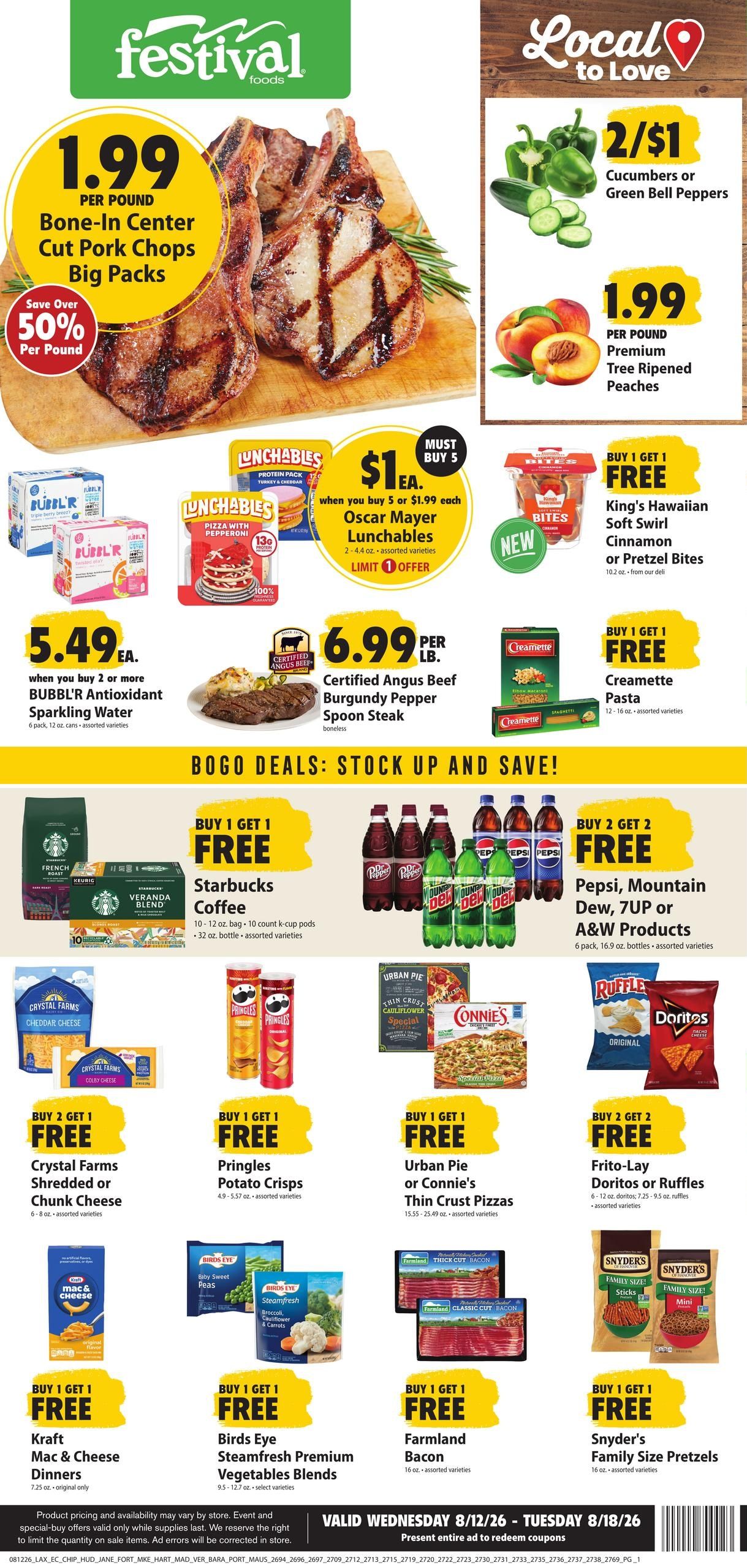 Festival Foods (MN, WI) Weekly Ad (organic) Weekly Ad August 12 - 18, 2026