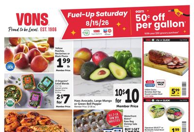 Vons (Fresno–Clovis Area, CA) Weekly Ad August 12 - 18, 2026
