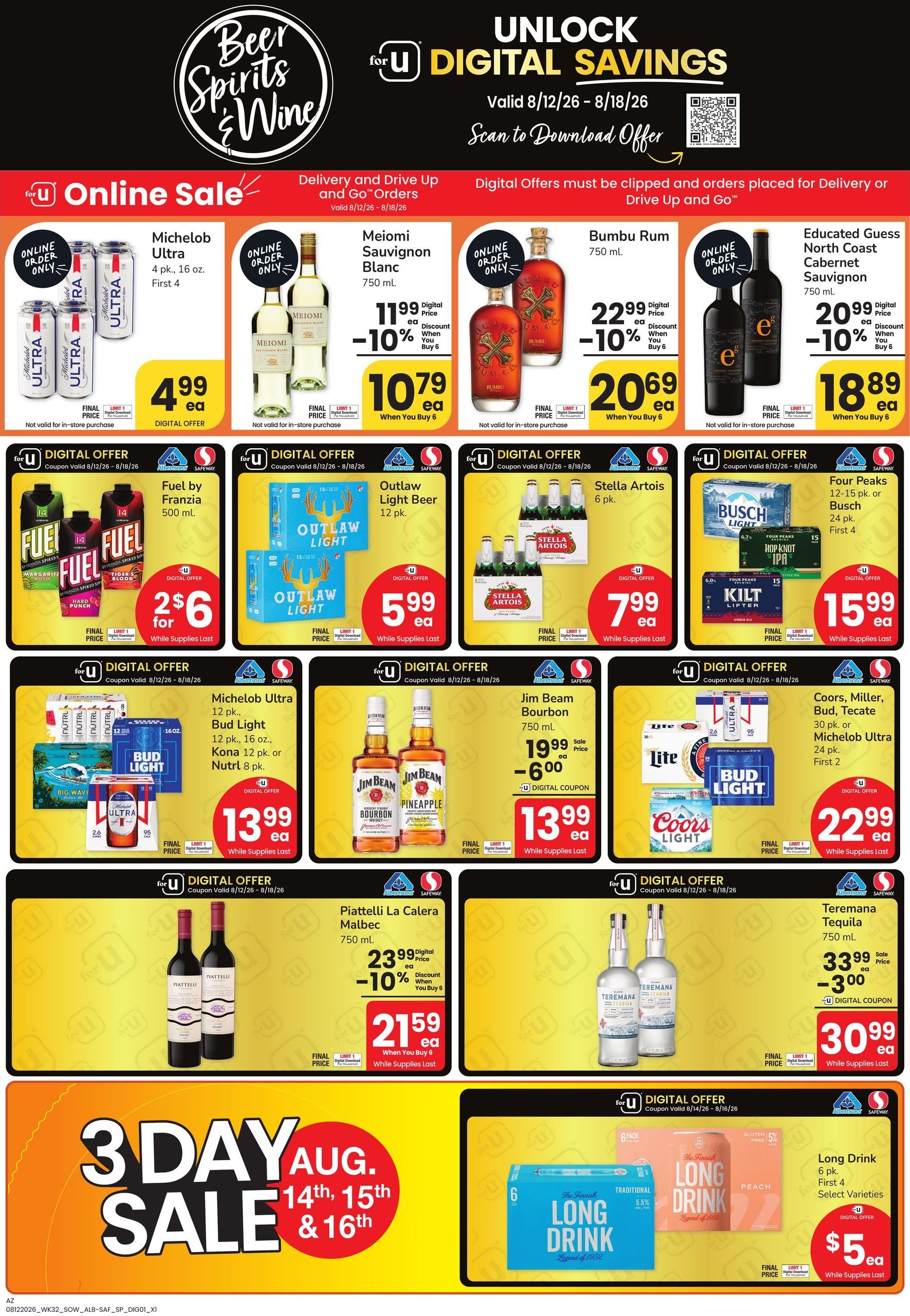 Safeway (Tucson–Cortaro Area, AZ) Weekly Ad August 12 - 18, 2026