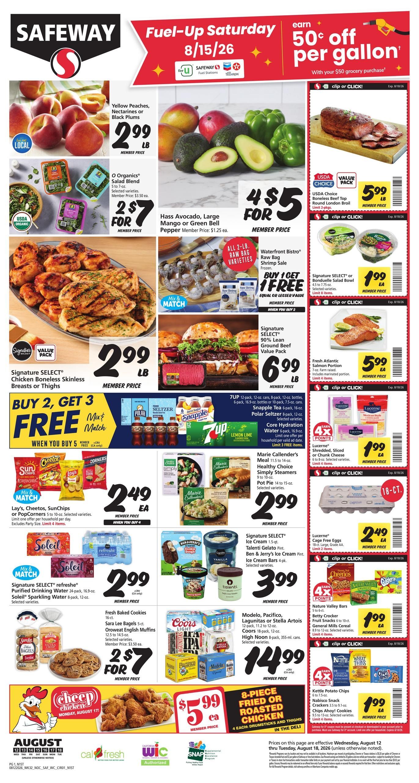 Safeway (San Francisco–Oakland Area, CA) Weekly Ad August 12 - 18, 2026