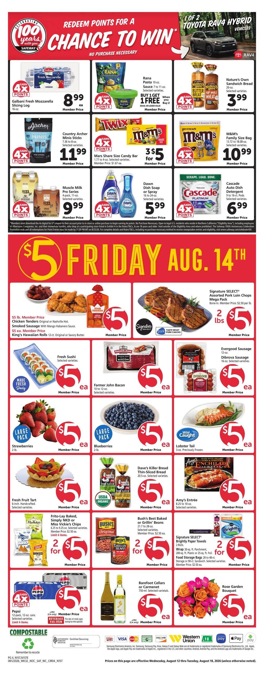 Safeway (San Francisco–Oakland Area, CA) Weekly Ad August 12 - 18, 2026