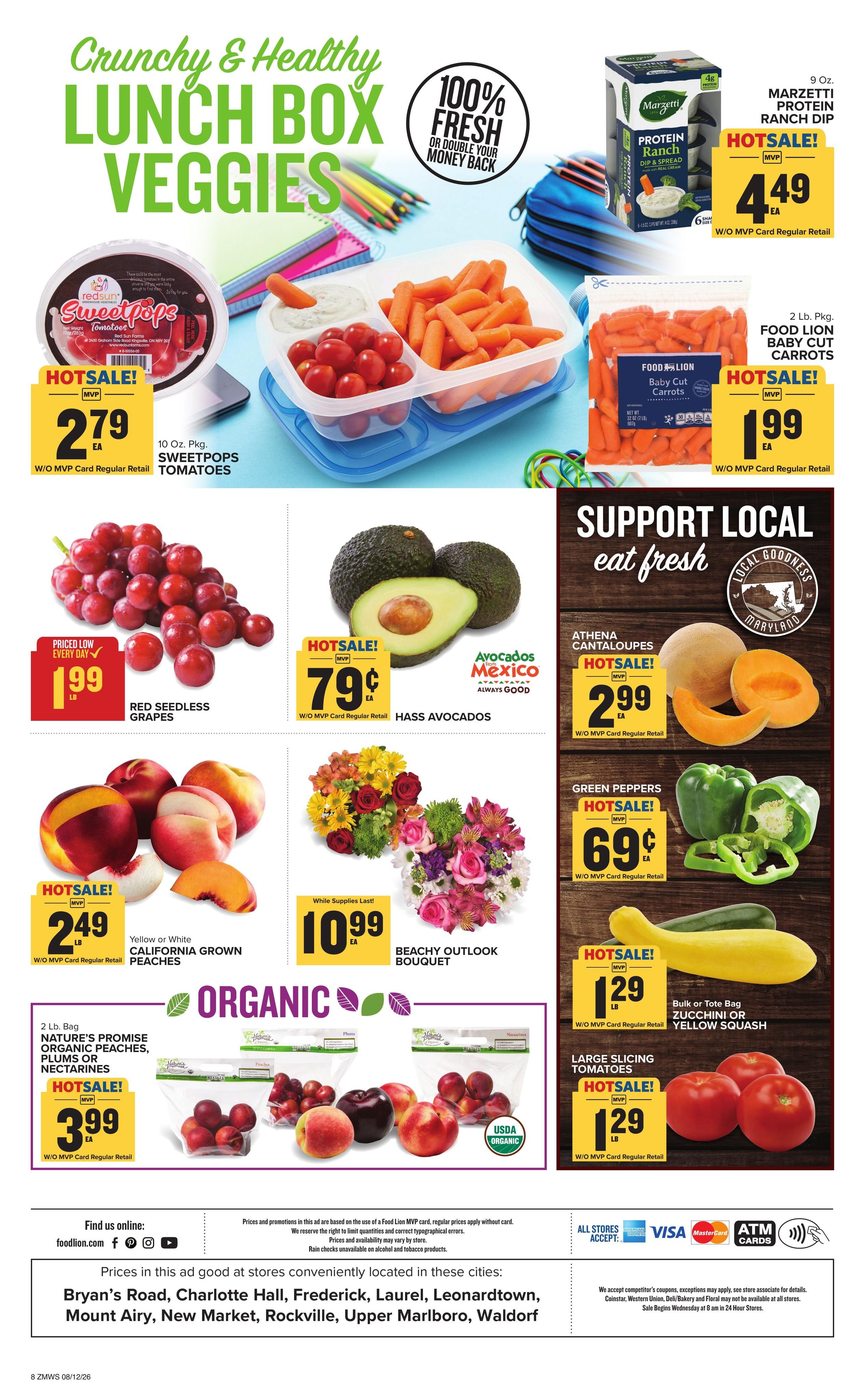 Food Lion (Washington–Oxon Hill Area, DC–MD) Weekly Ad August 12 - 18, 2026