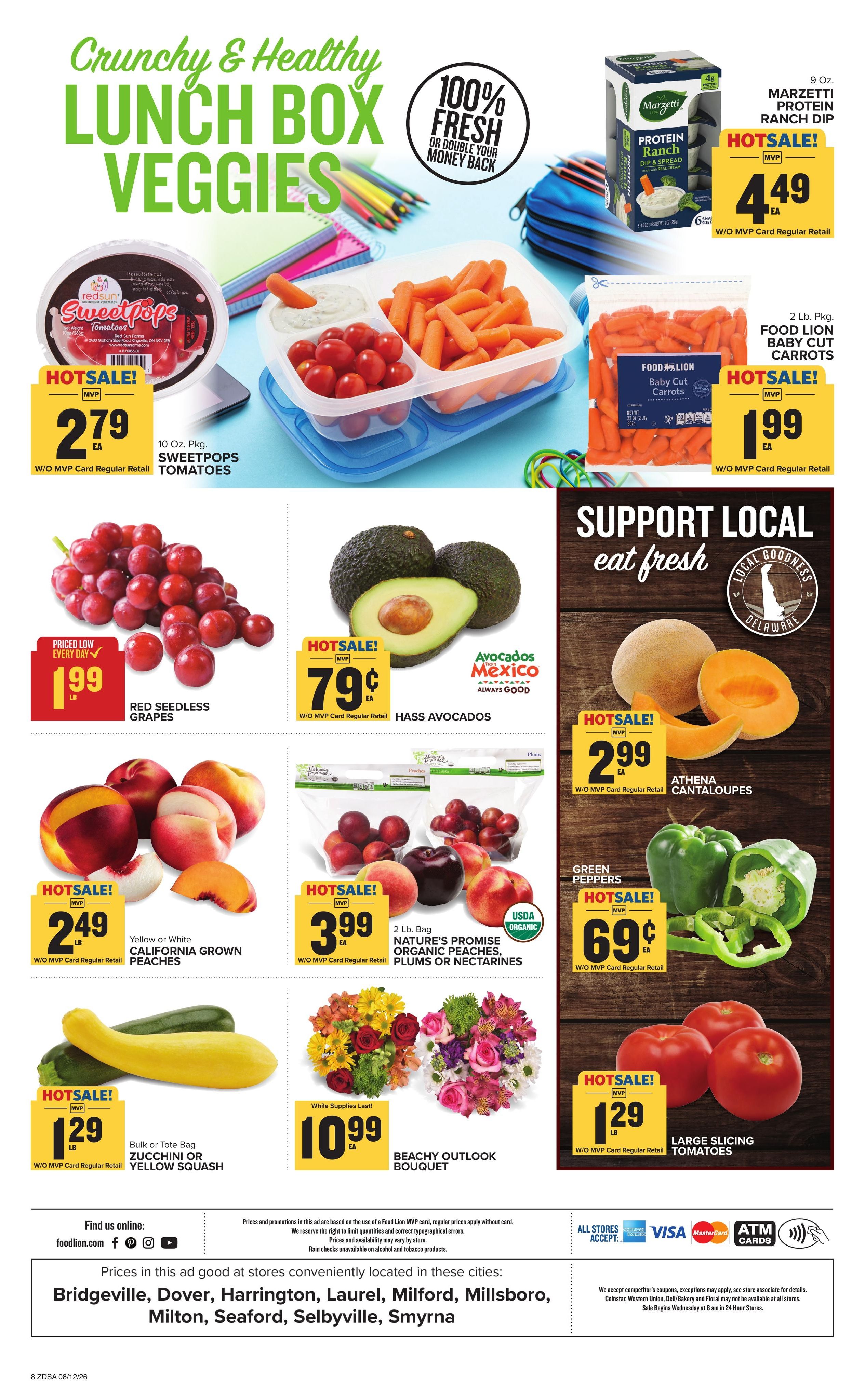 Food Lion (Dover–Woodside Area, DE) Weekly Ad August 12 - 18, 2026