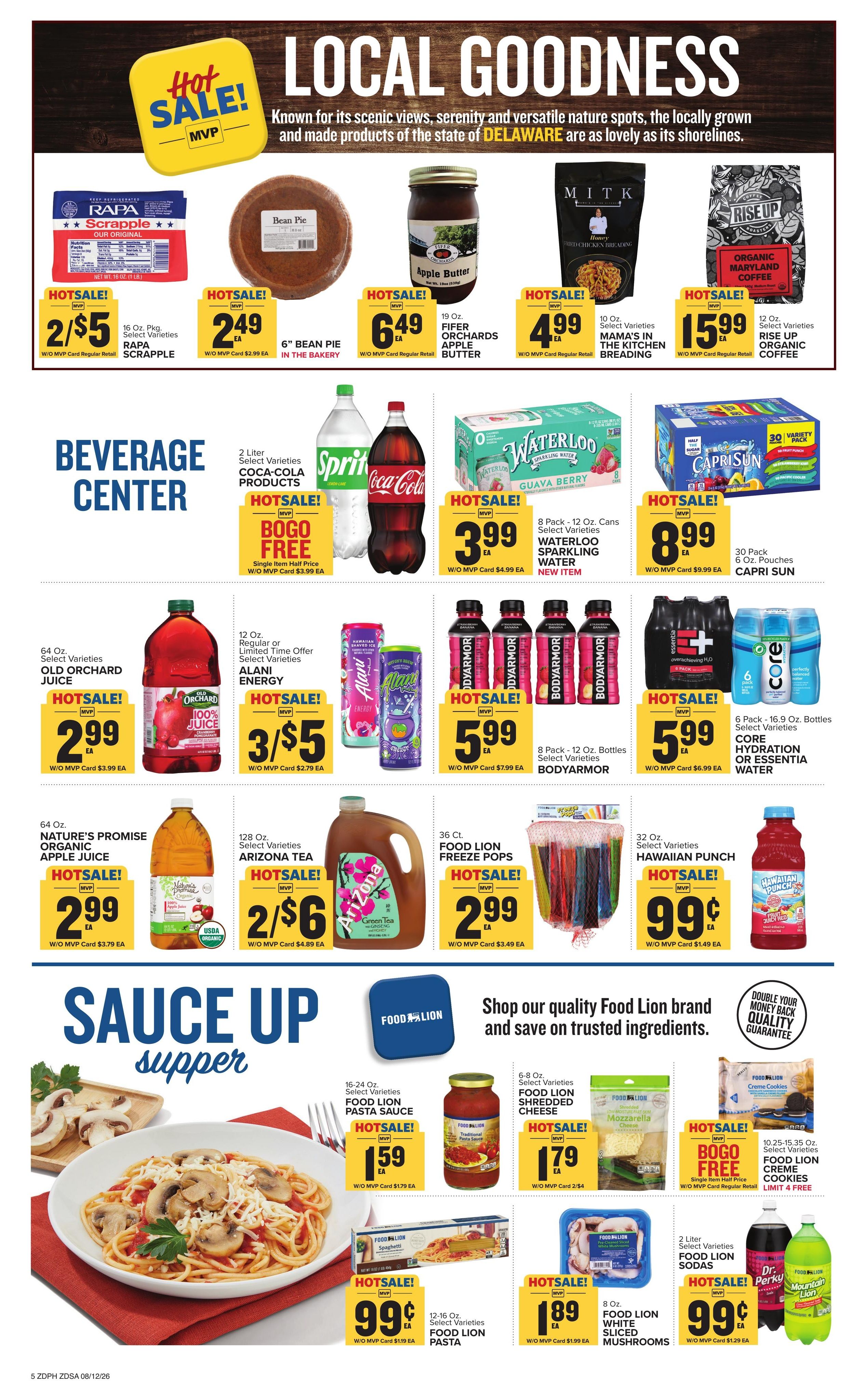 Food Lion (Dover–Woodside Area, DE) Weekly Ad August 12 - 18, 2026