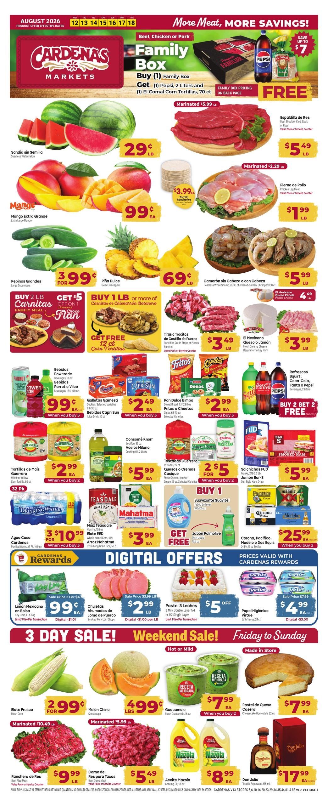Cardenas Markets (Arcadia Area, CA) Weekly Ad August 12 - 18, 2026