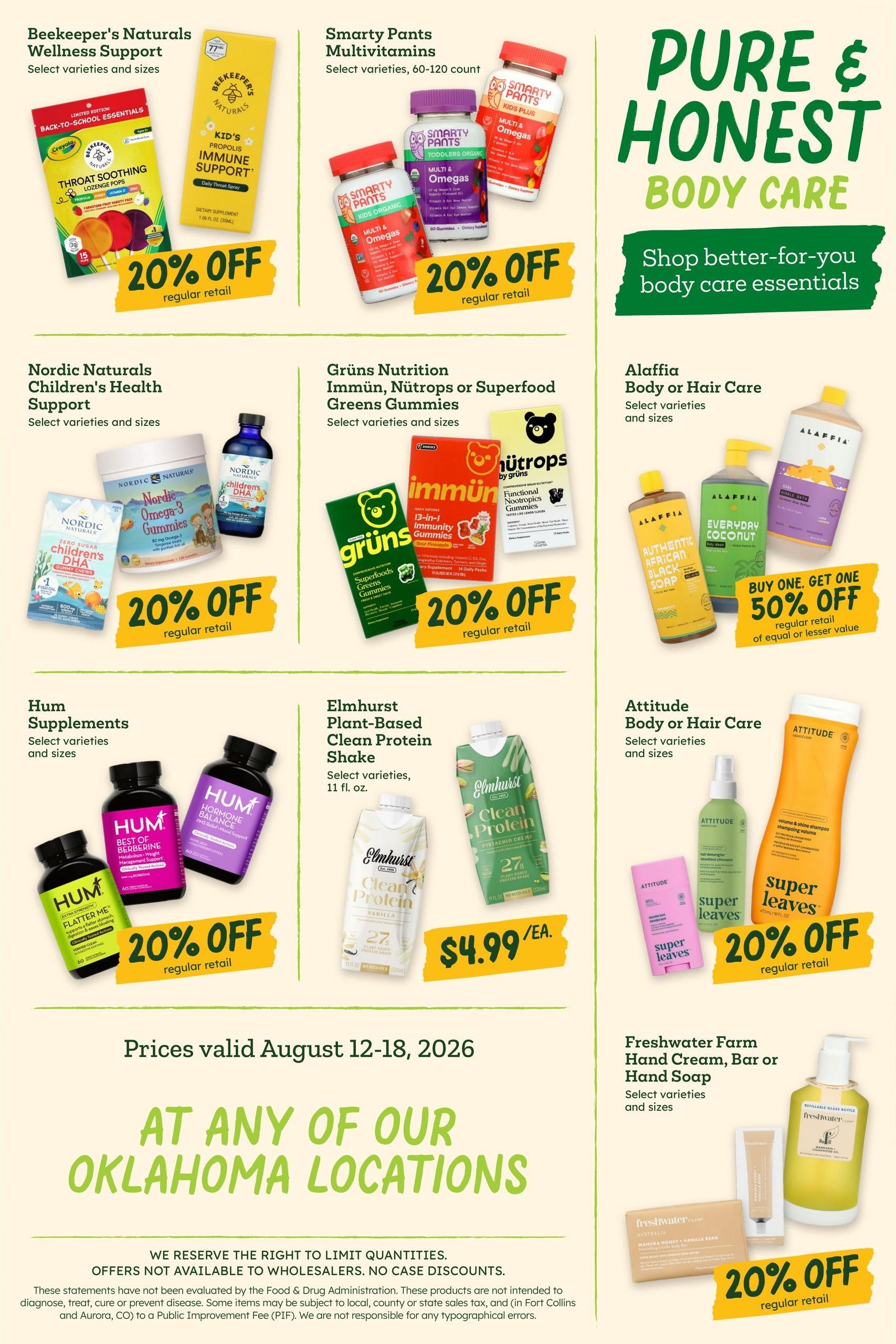 Sprouts Farmers Market (OK) Weekly Ad August 12 - 18, 2026