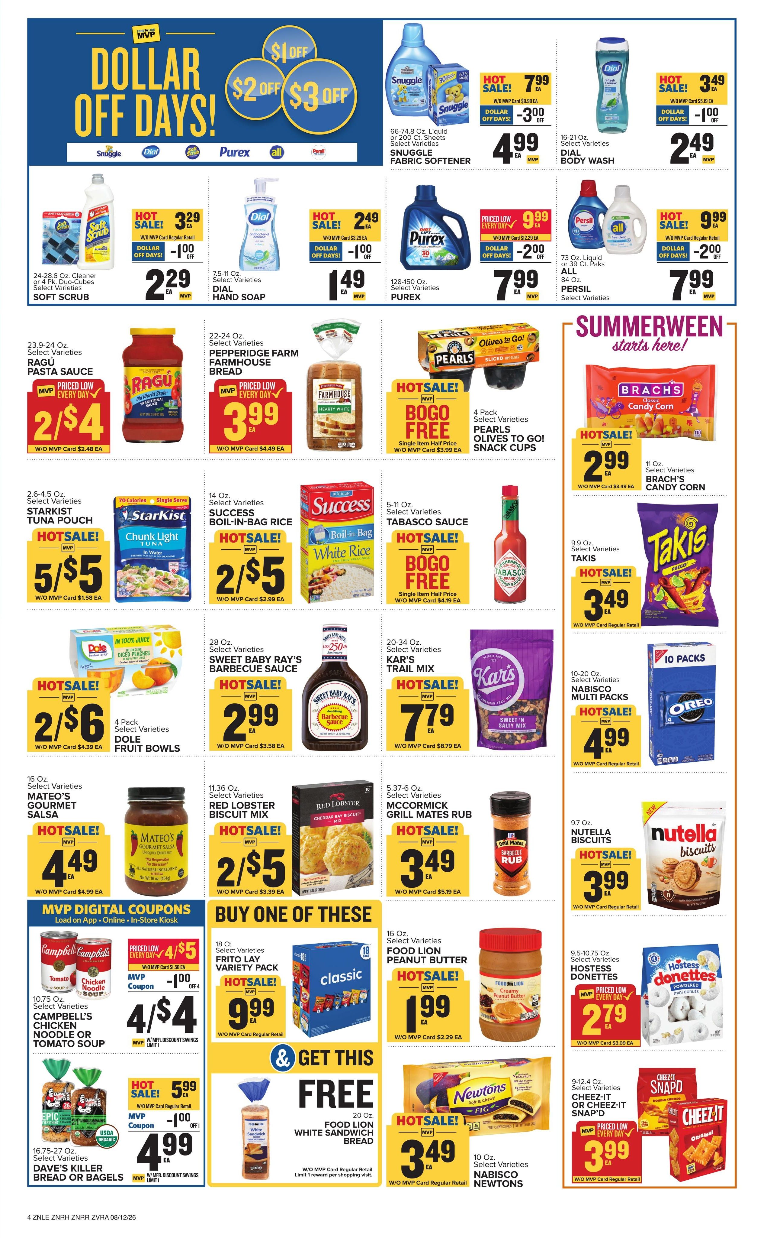 Food Lion (Durham Area, NC) Weekly Ad August 12 - 18, 2026