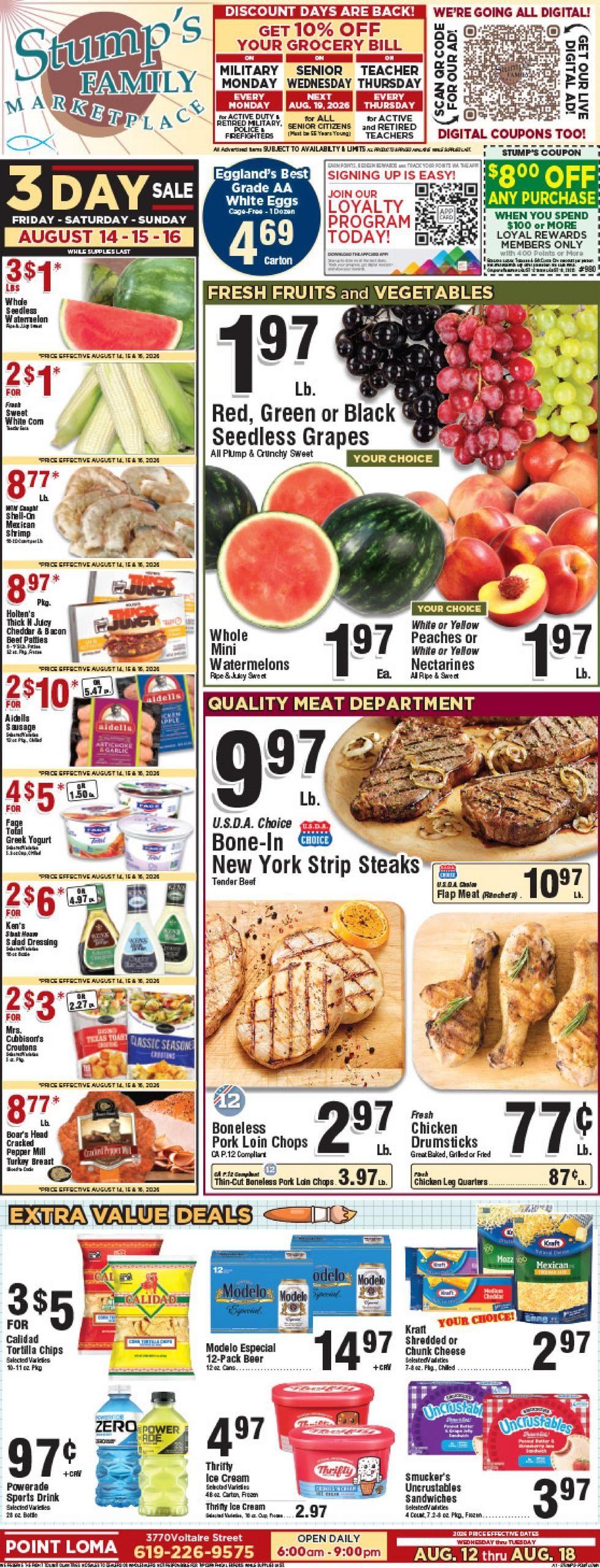 Stump’s Family Marketplace Weekly Ad August 12 - 18, 2026