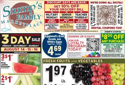 Stump’s Family Marketplace Weekly Ad August 12 - 18, 2026