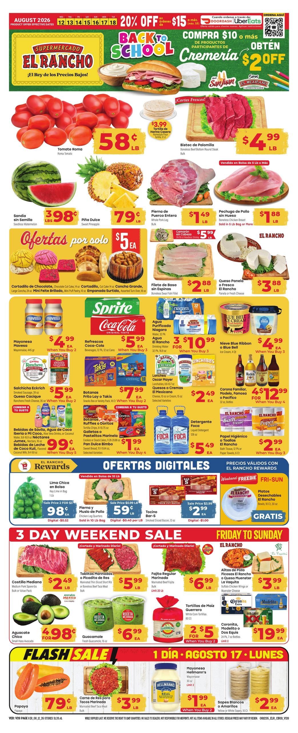 El Rancho Supermercado (Fulshear–Simonton Area, TX) Weekly Ad August 12 - 18, 2026