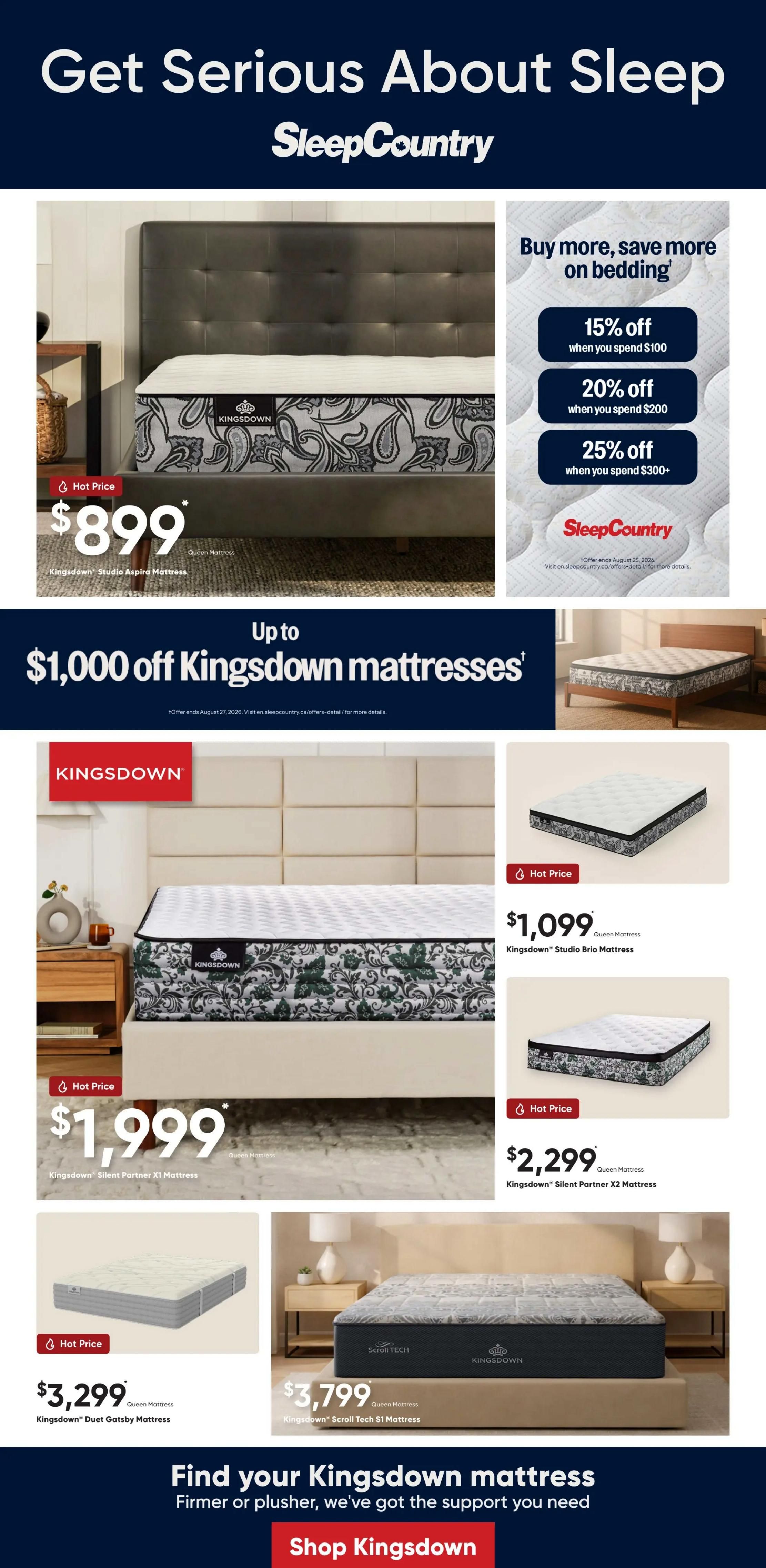 Sleep Country Flyer August 12 to 27