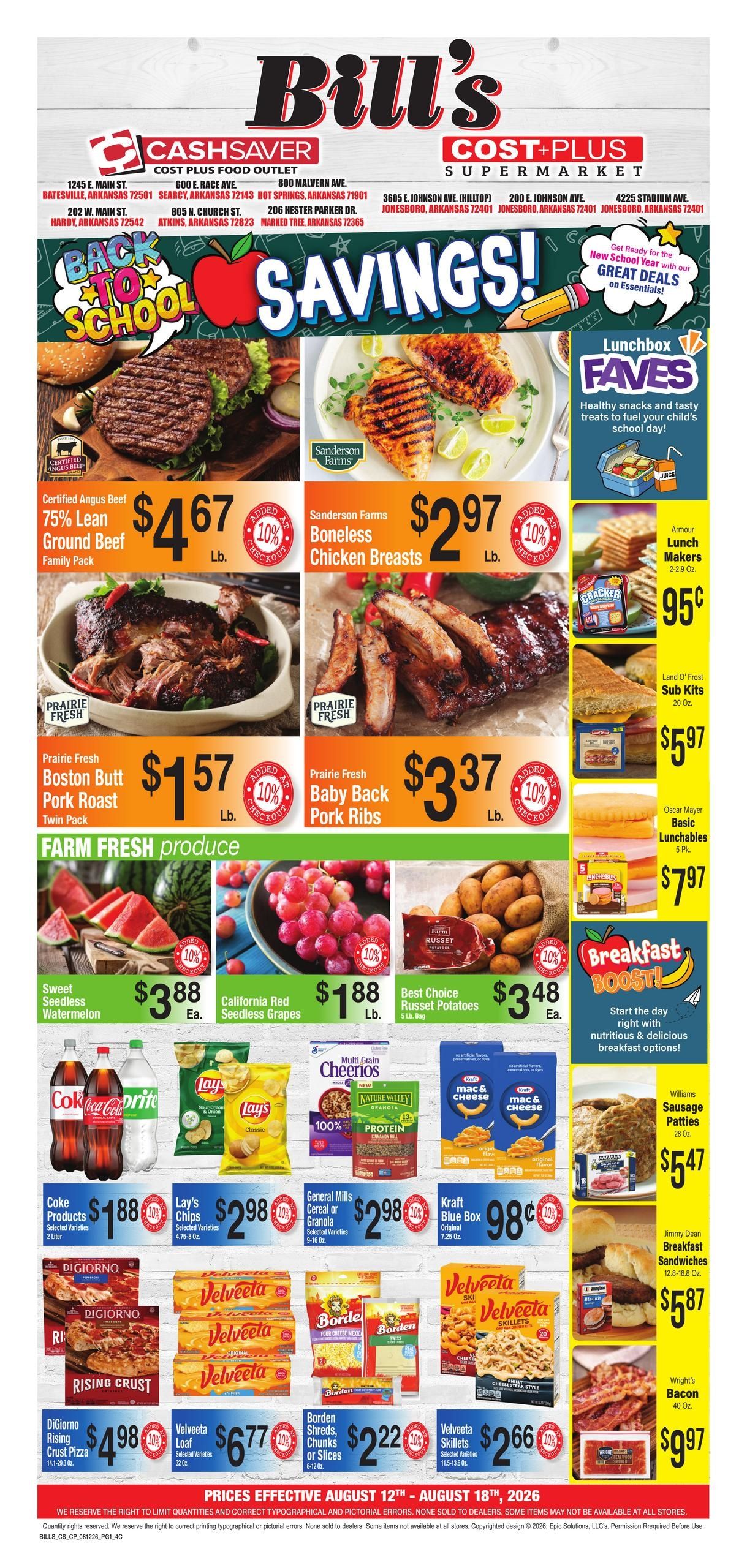 Cashsaver Weekly Ad August 12 - 18, 2026