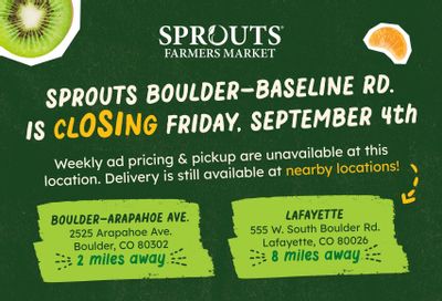 Sprouts Farmers Market (Boulder-Eldorado Springs Area, CO) Weekly Ad August 12 - 18, 2026