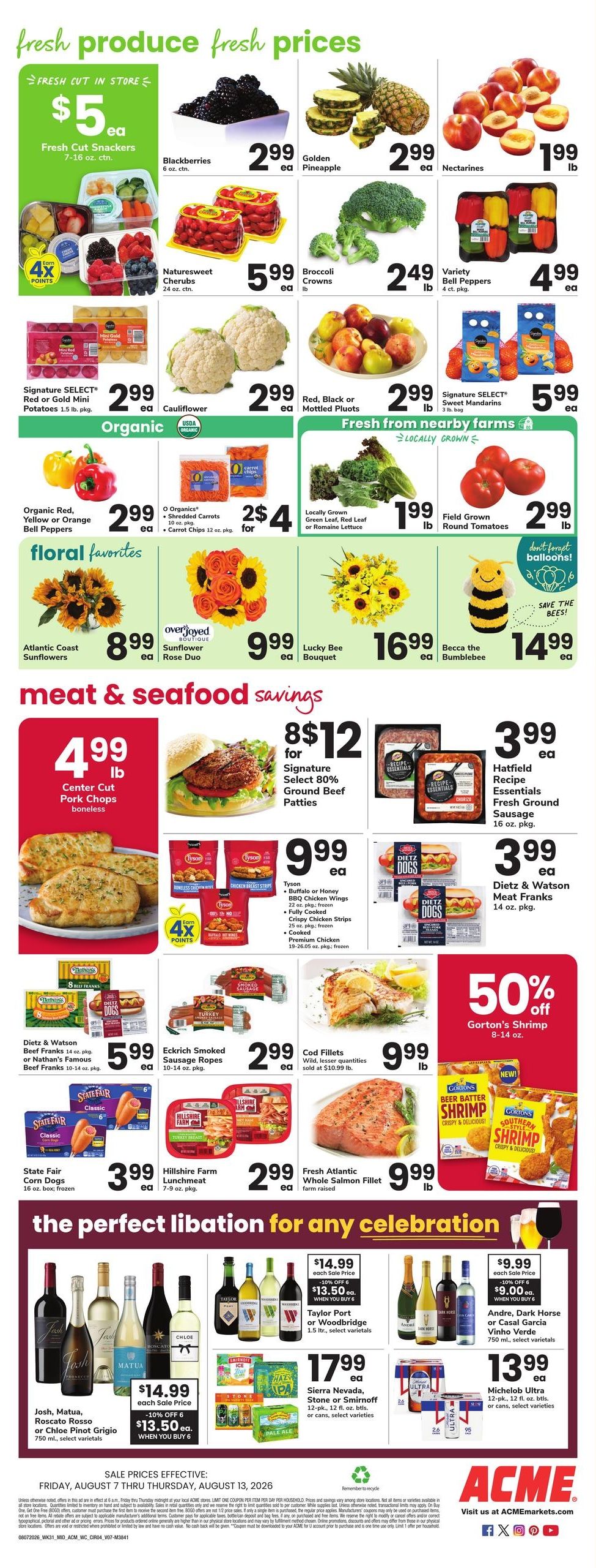 Acme Markets (Linthicum Heights–Edgewater Area, MD) Weekly Ad August 7 - 13, 2026