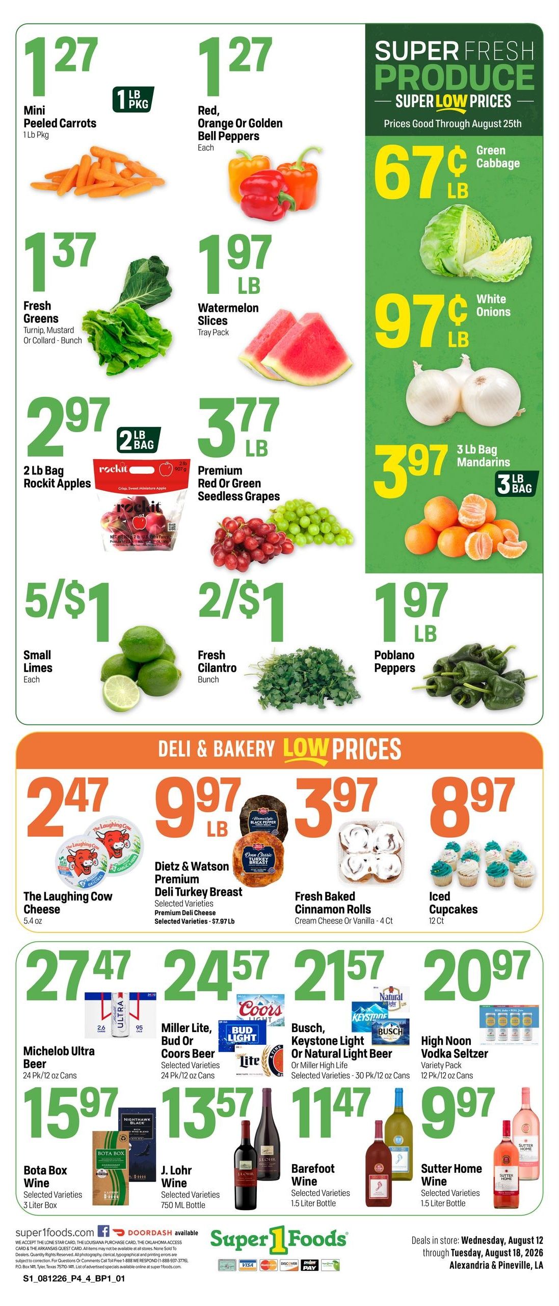 Super 1 Foods & Discount Pharmacy (Alexandria Area, LA) Weekly Ad August 12 - 18, 2026