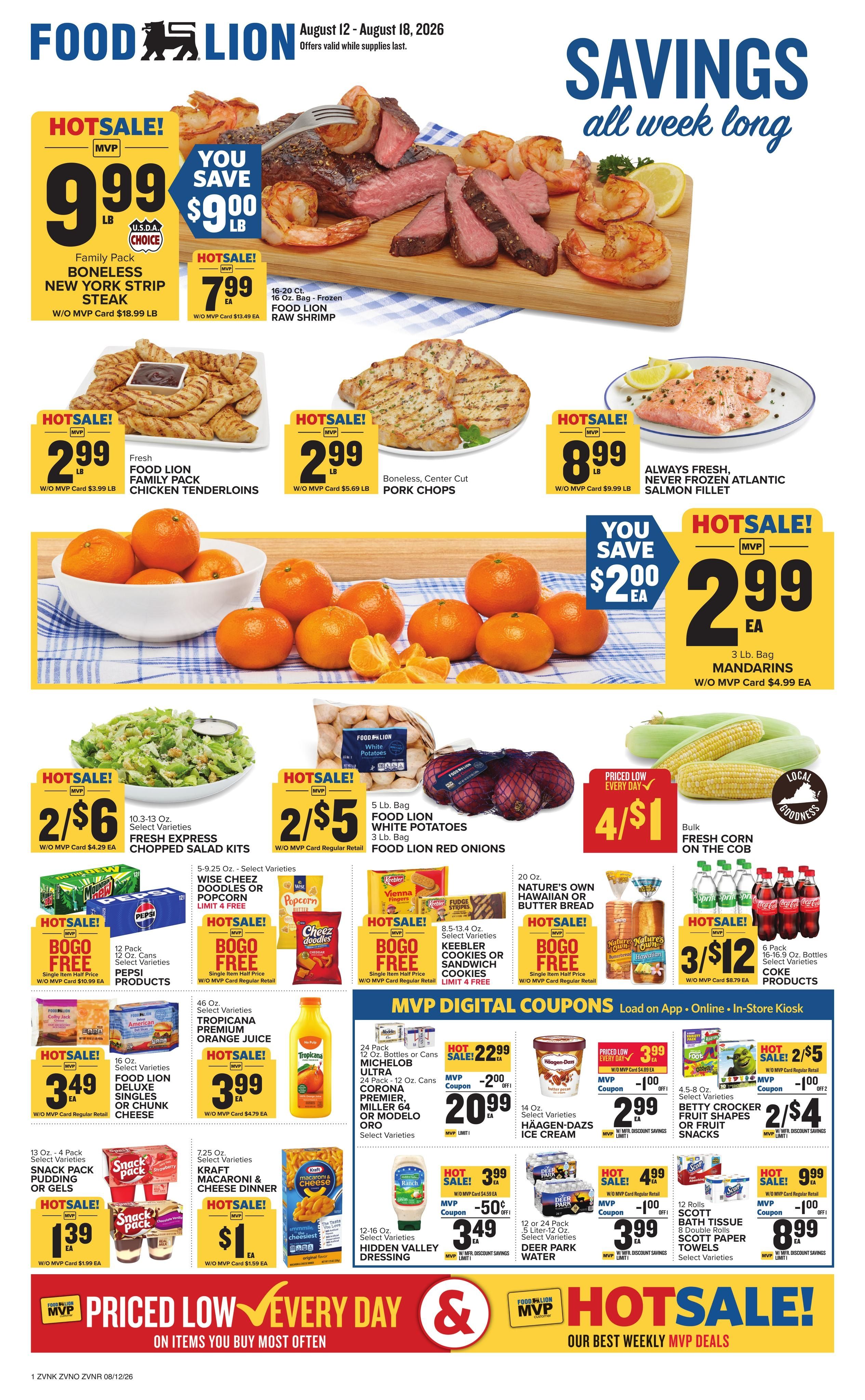 Food Lion (Suffolk–Hampton Area, VA) Weekly Ad August 12 - 18, 2026