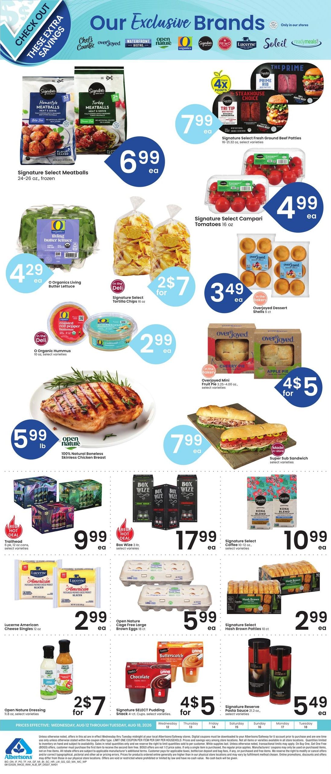 Albertsons (Fort Shaw Area, MT) Bonus Online Savings Weekly Ad August 12 - 18, 2026