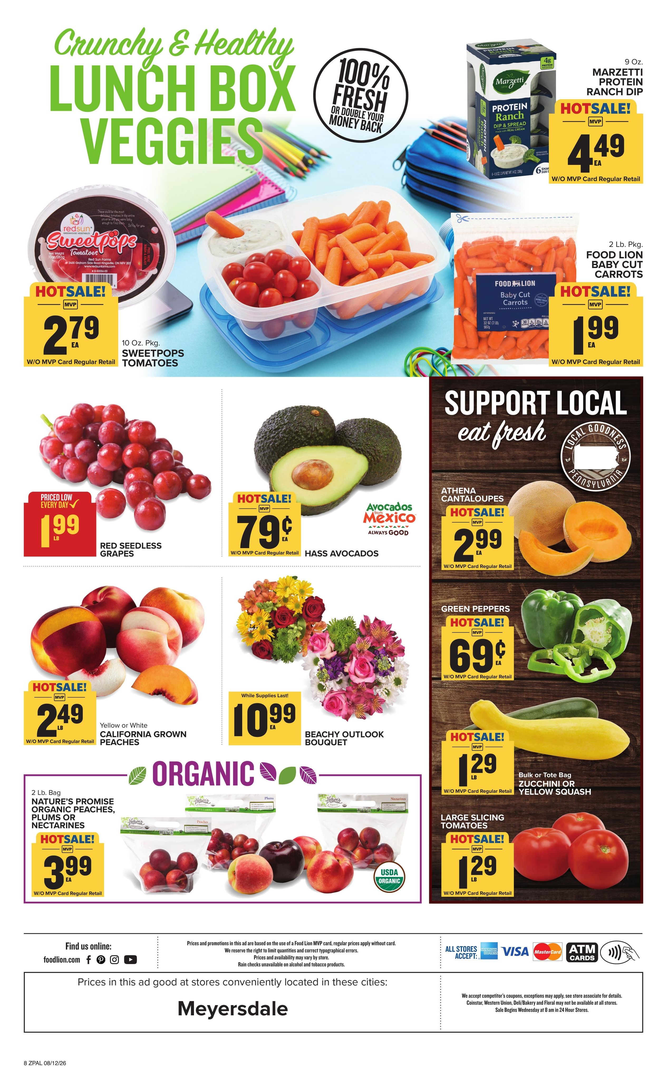 Food Lion (MD, PA, WV) Weekly Ad August 12 - 18, 2026