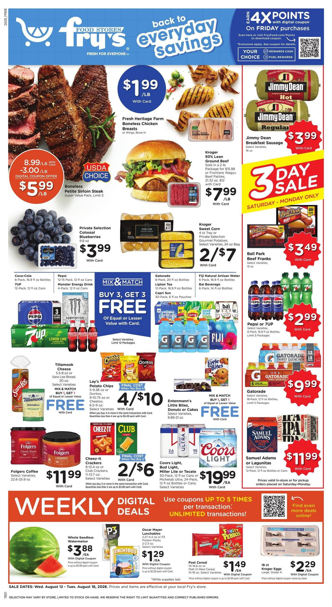 Fry's Food Stores (Prescott–Rio Verde Area, AZ) Weekly Ad August 12 - 18, 2026