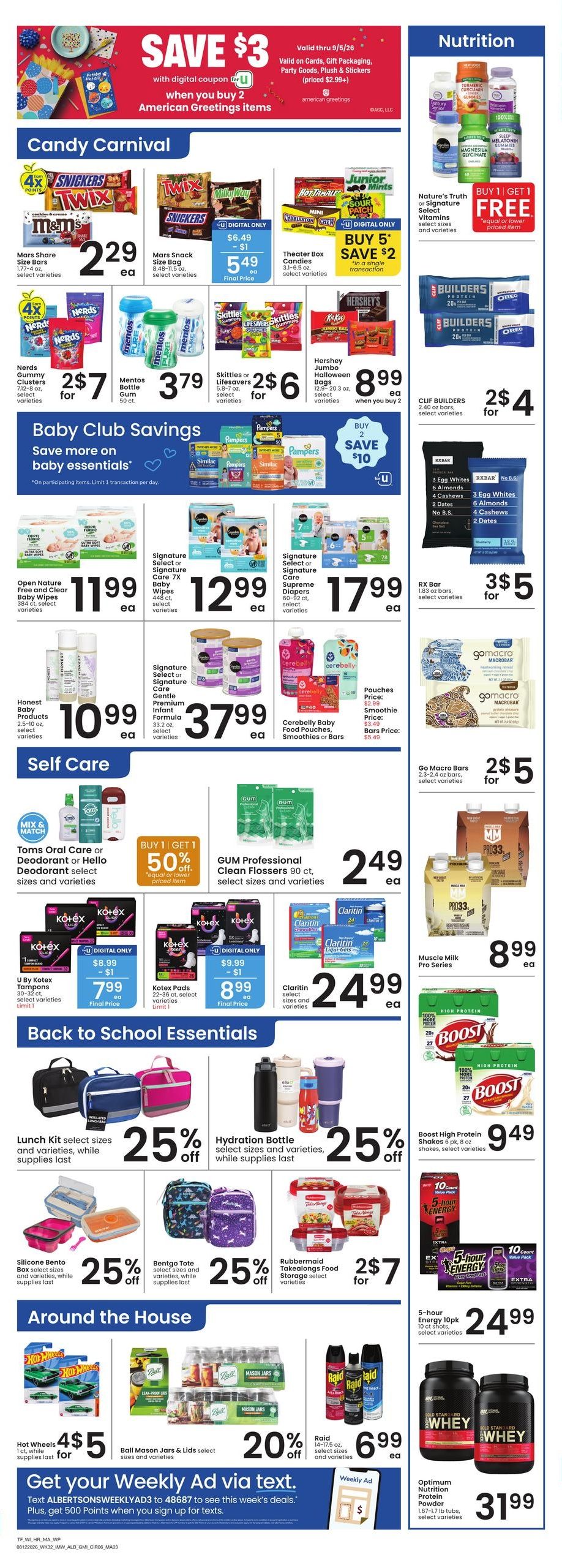Albertsons (Williston Area, ND) Bonus Online Savings Weekly Ad August 12 - 18, 2026