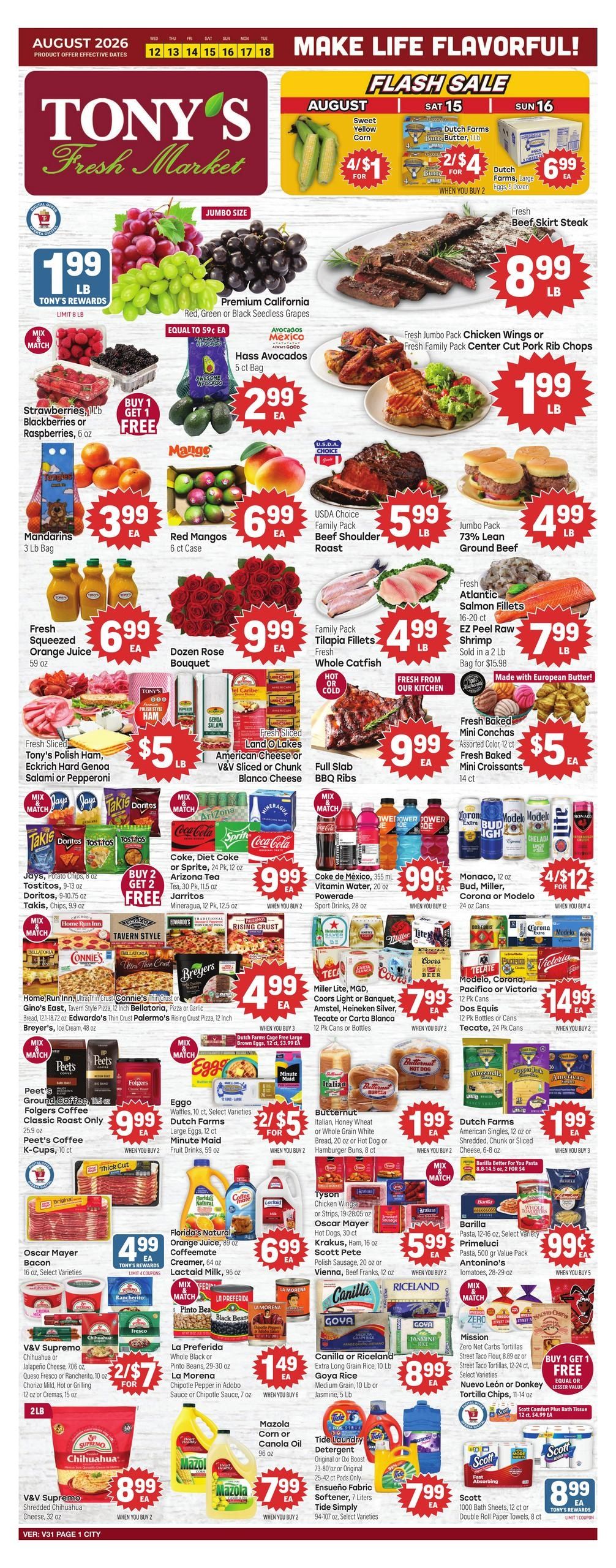 Tony's Fresh Market (Naperville–Bolingbrook Area, IL) Weekly Ad August 12 - 18, 2026