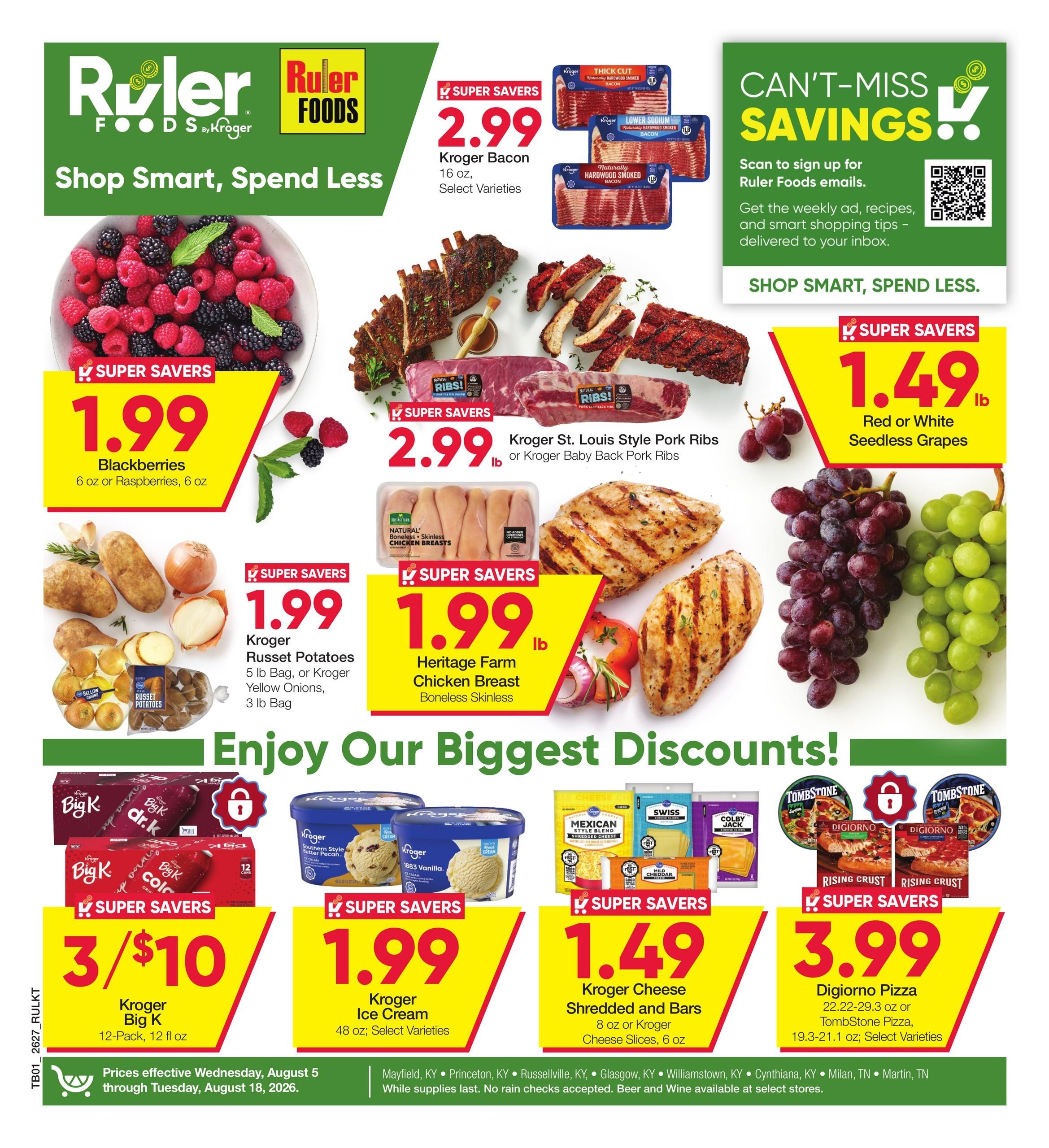 Ruler Foods (IN, KY, OH, TN) Weekly Ad August 5 - 18, 2026