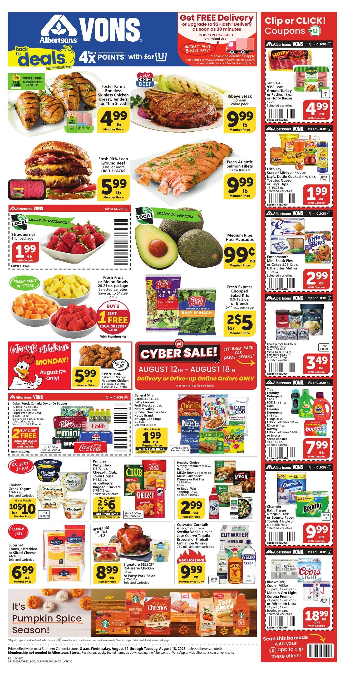Vons (CA) Weekly Ad August 12 - 18, 2026
