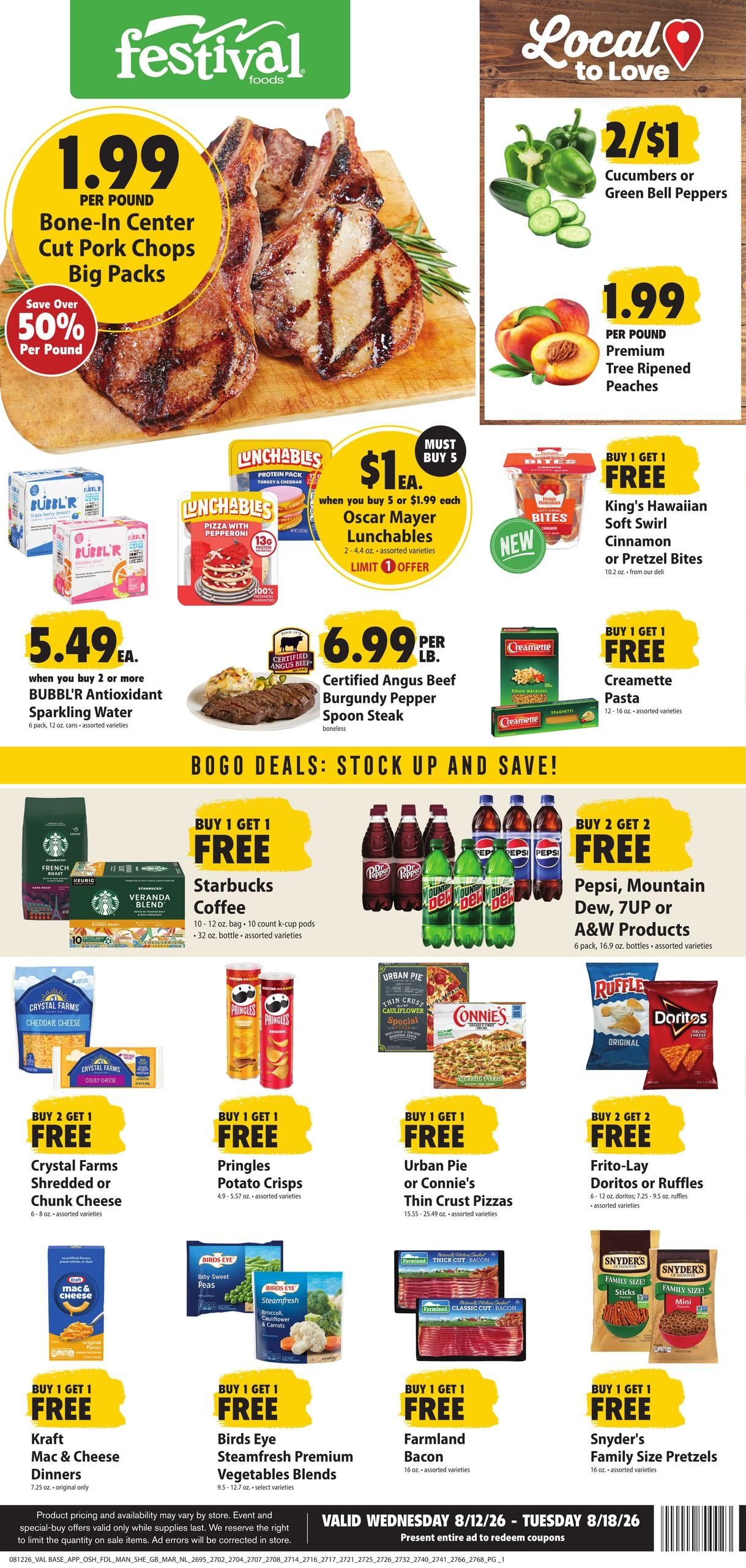 Festival Foods (Green Bay–Wrightstown Area, WI) Weekly Ad (organic) Weekly Ad August 12 - 18, 2026