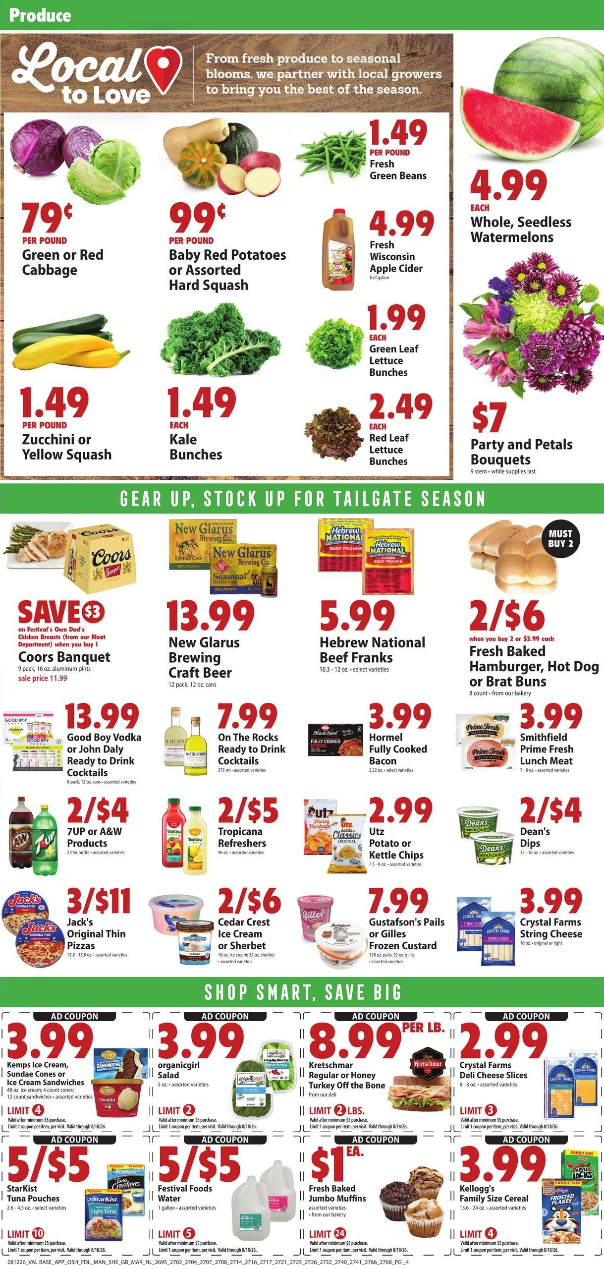 Festival Foods (Green Bay–Wrightstown Area, WI) Weekly Ad (organic) Weekly Ad August 12 - 18, 2026