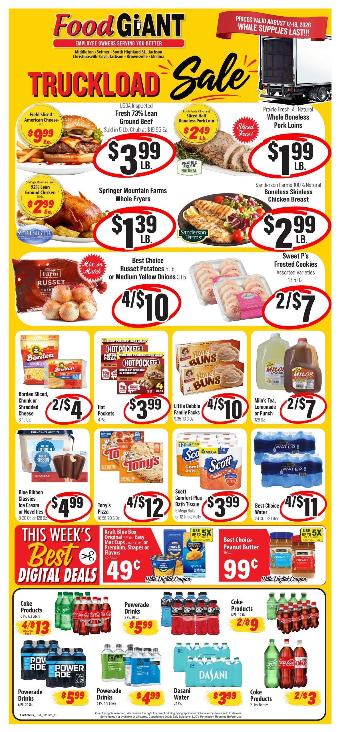 Food Giant (Jackson–Henderson Area, TN) Weekly Ad August 12 - 18, 2026