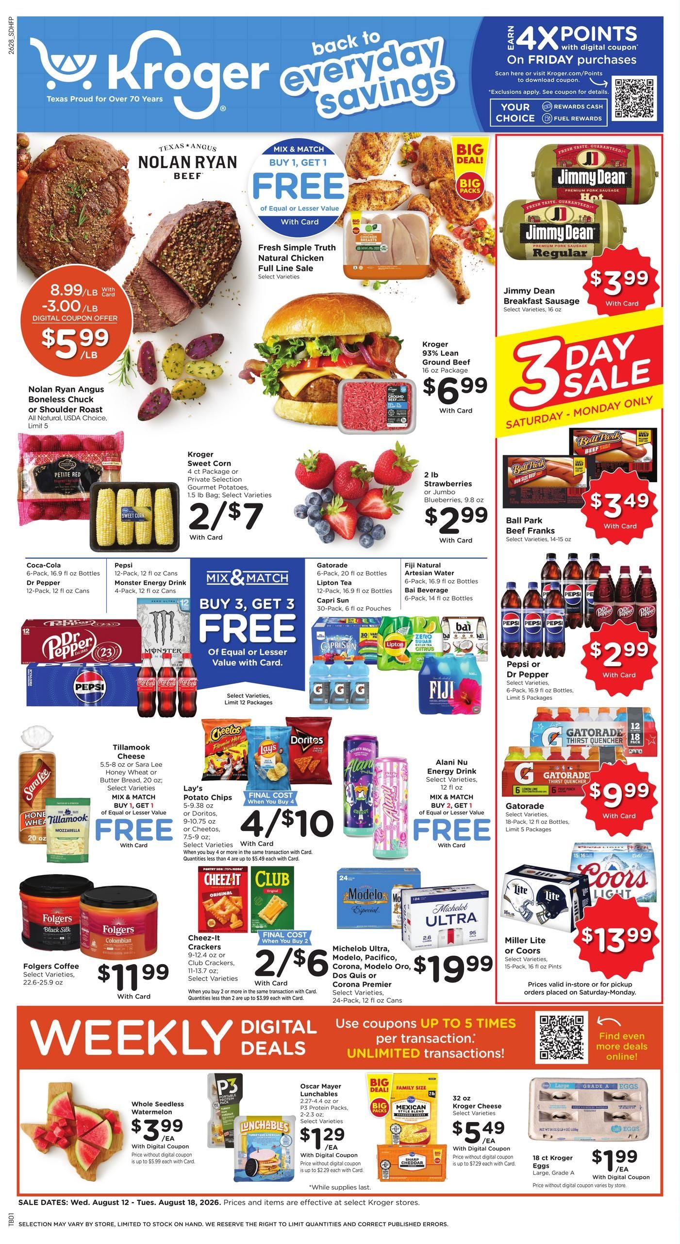 Kroger (Allen Area, TX) Weekly Ad August 12 - 18, 2026