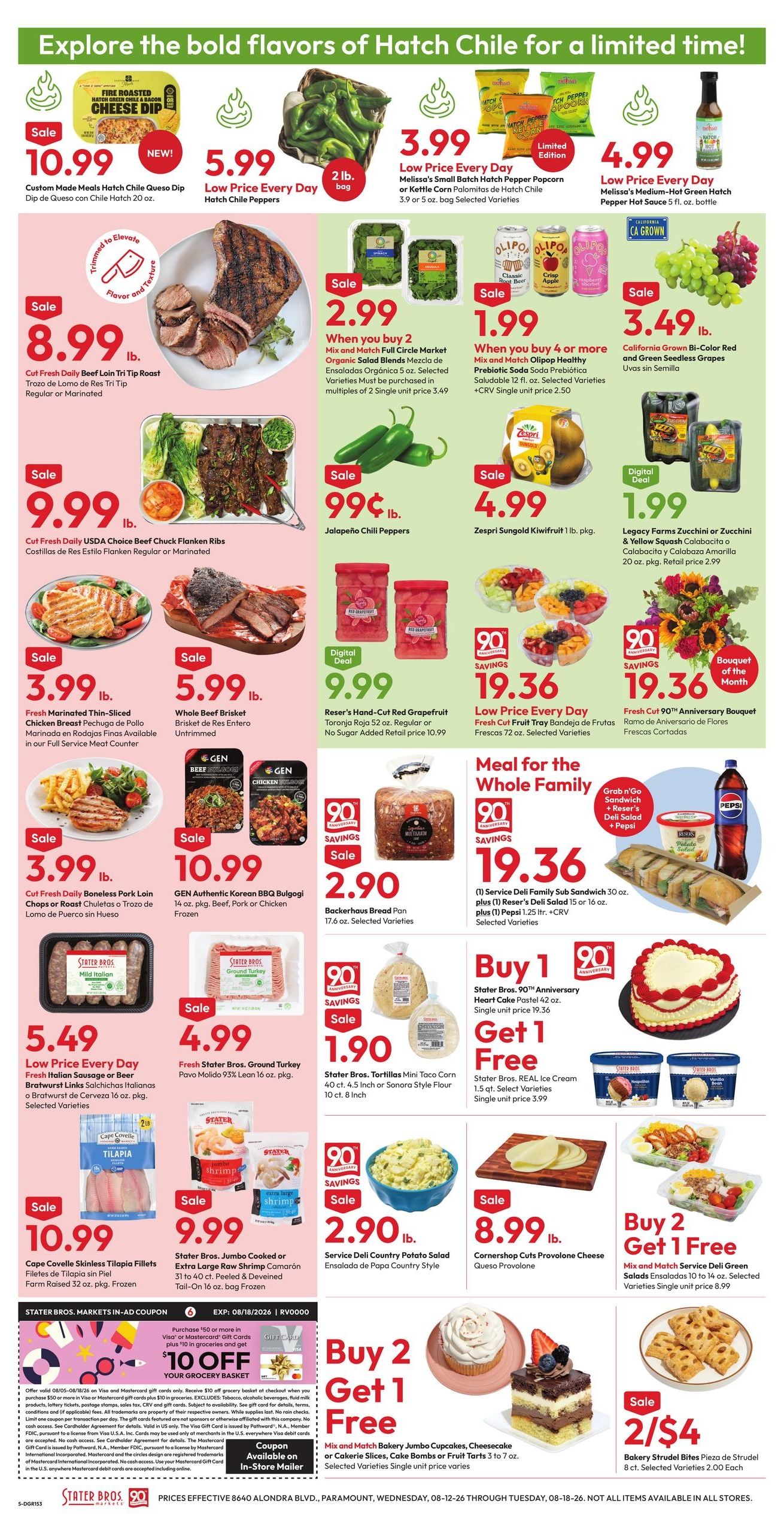 Stater Bros. Markets (Torrance–Hermosa Beach Area, CA) Weekly Ad August 12 - 18, 2026