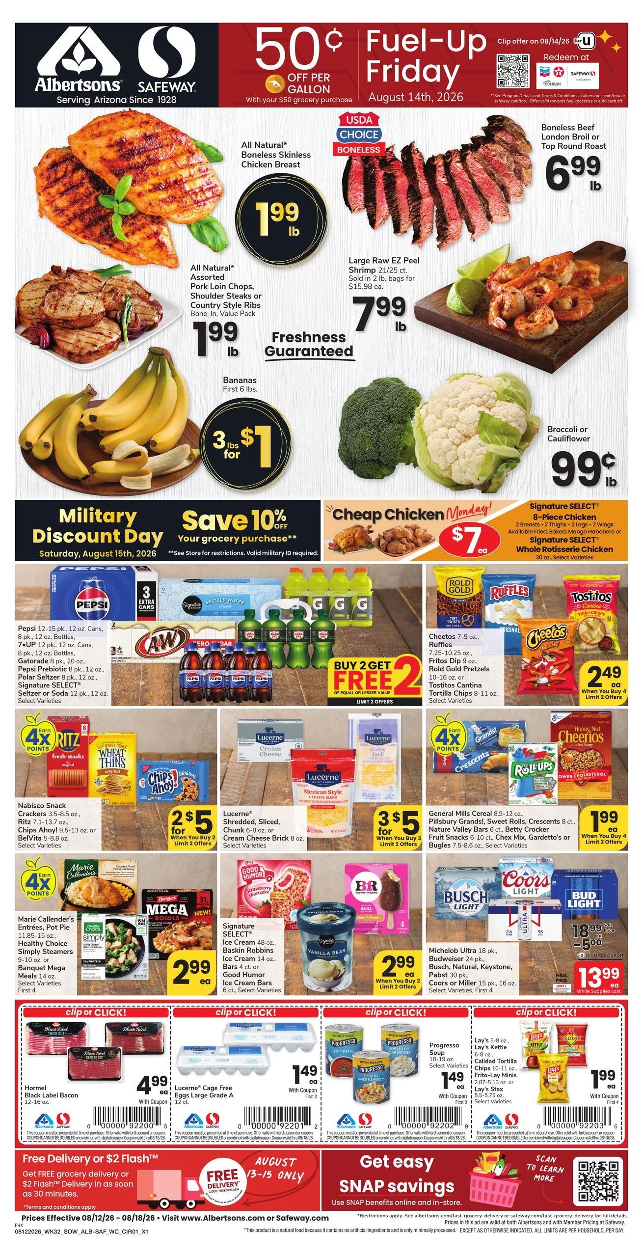 Safeway (Mesa–Glendale Area, AZ) Weekly Ad August 12 - 18, 2026