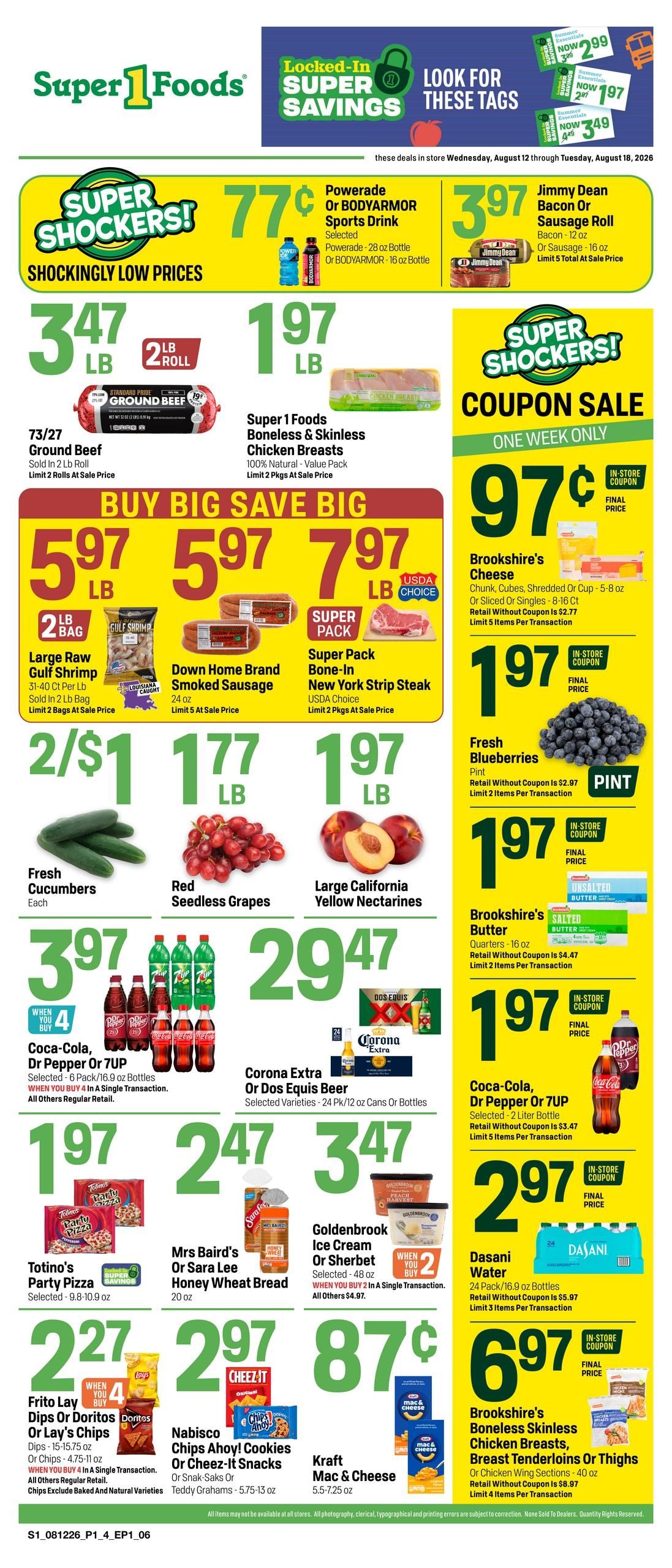 Super 1 Foods & Discount Pharmacy (Greenwood–Shreveport Area, LA) Weekly Ad August 12 - 18, 2026