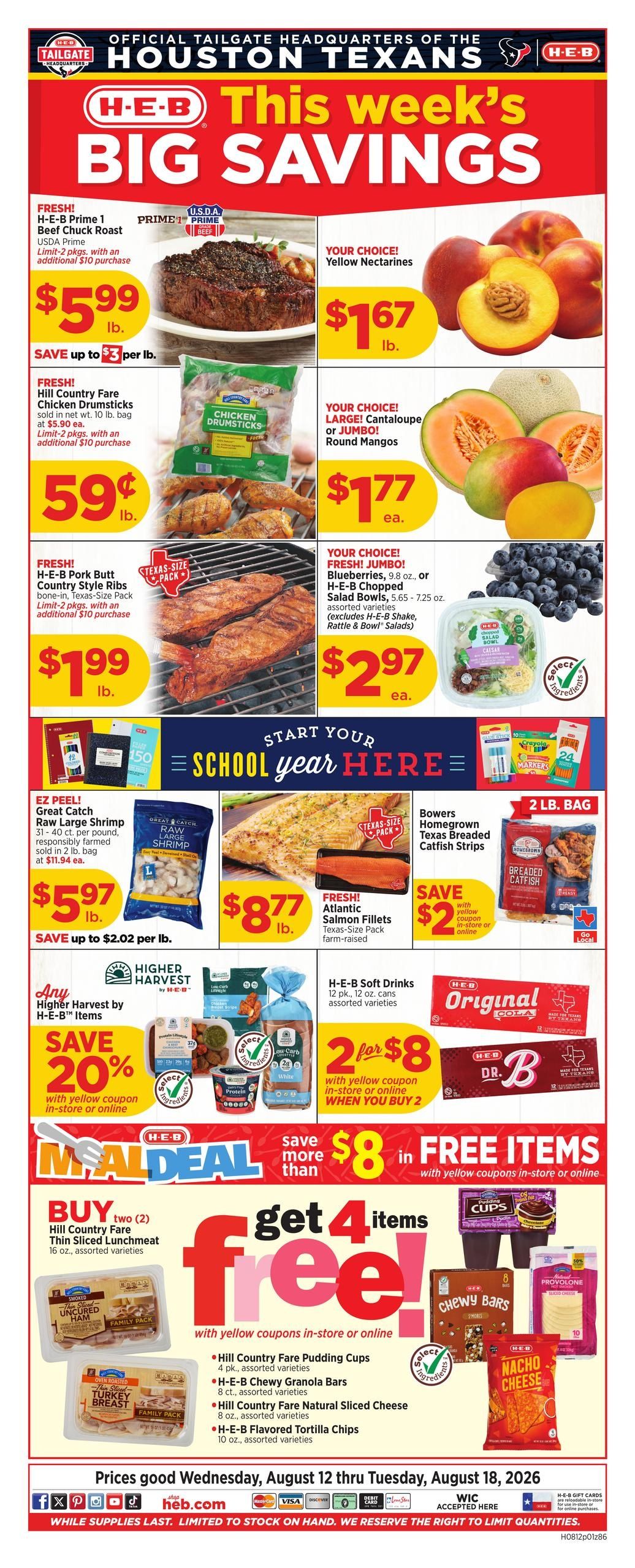 H-E-B (LA, TX) Weekly Ad August 12 - 18, 2026