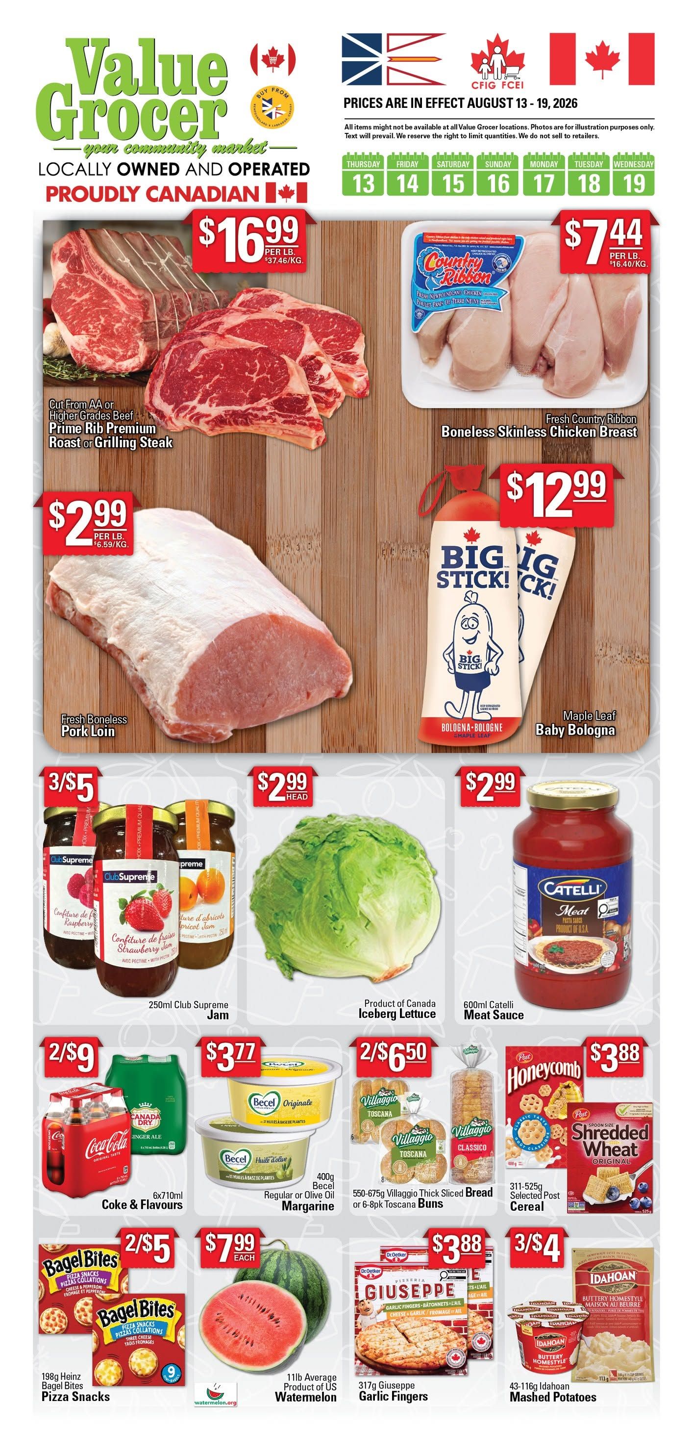 Value Grocer Flyer August 13 to 19