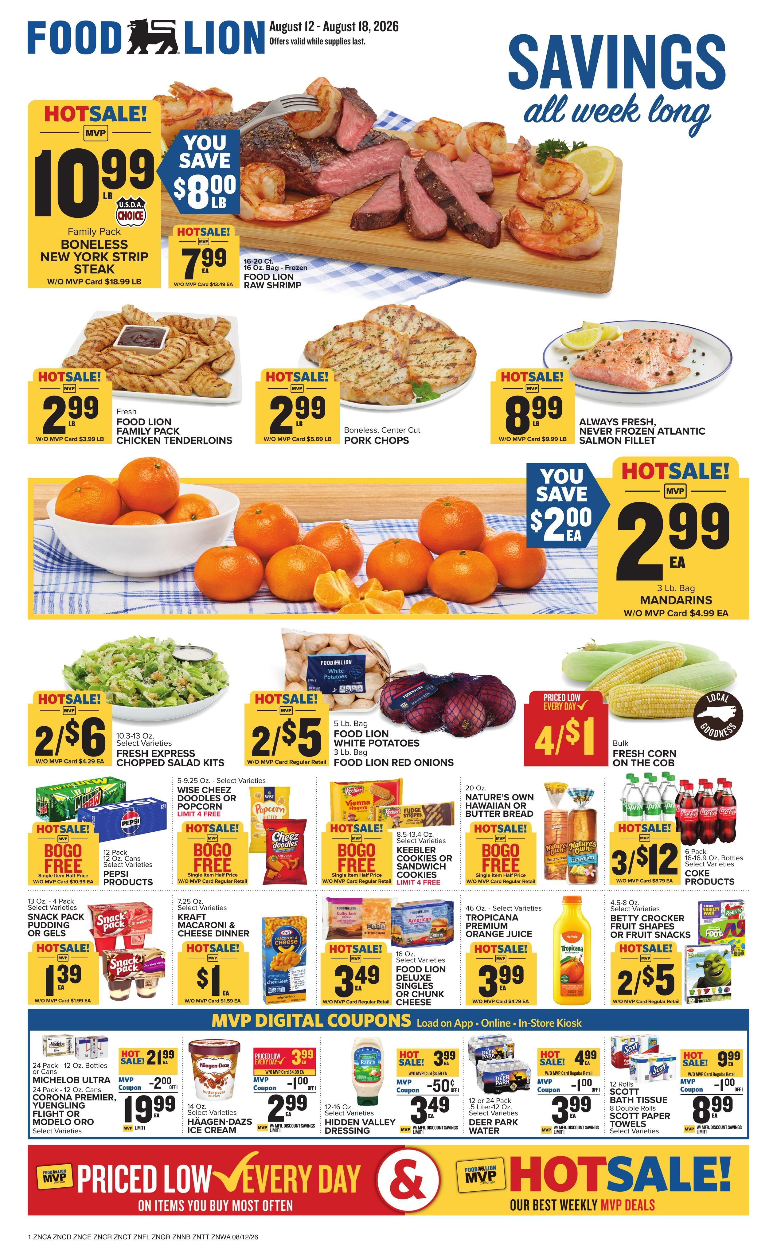 Food Lion (New Bern–Grantsboro Area, NC) Weekly Ad August 12 - 18, 2026