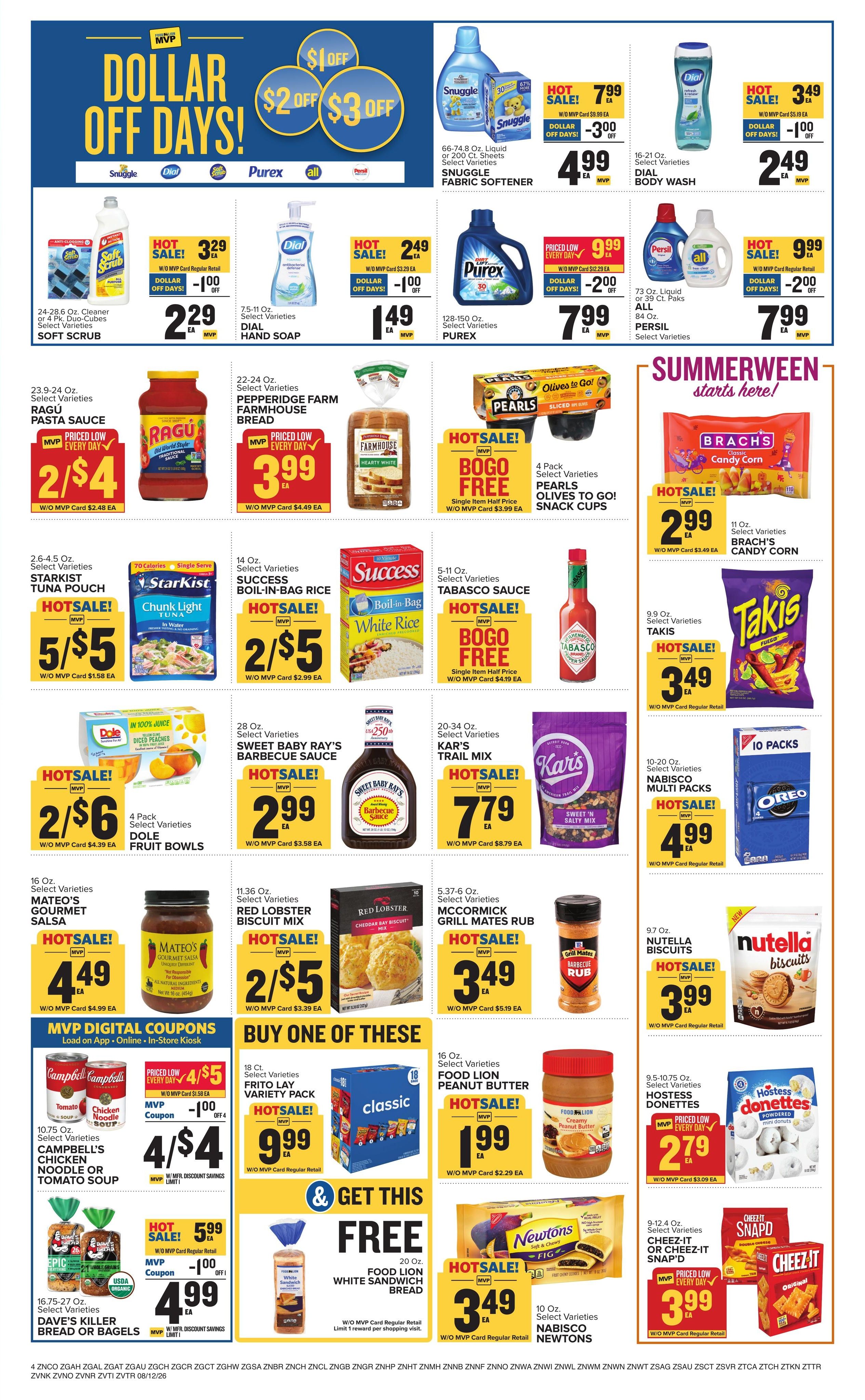 Food Lion (New Bern–Grantsboro Area, NC) Weekly Ad August 12 - 18, 2026
