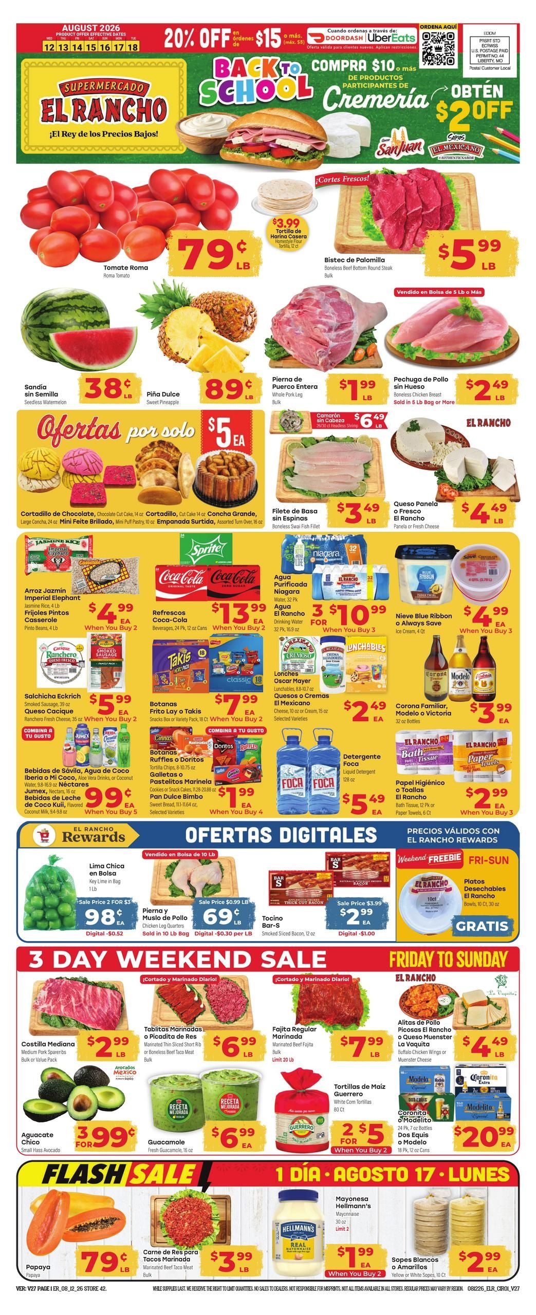 El Rancho Supermercado (McAllen–Edinburg Area, TX) Weekly Ad August 12 - 18, 2026