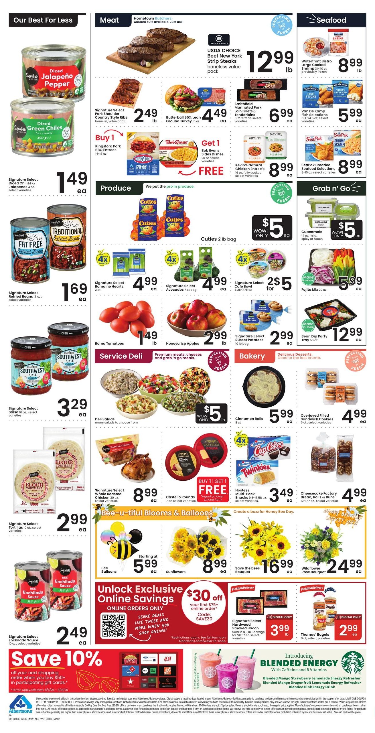 Albertsons (Jackson–Teton Village Area, WY) Bonus Online Savings Weekly Ad August 12 - 18, 2026