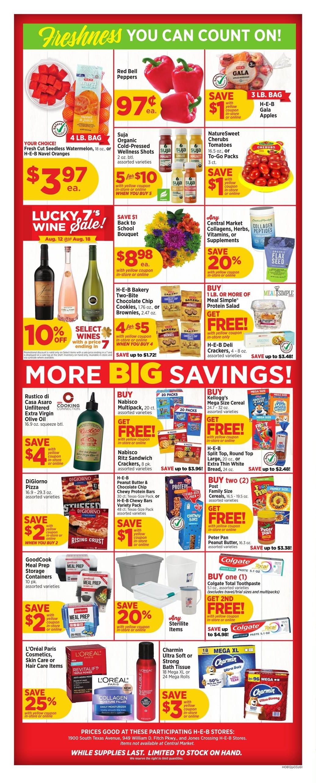 H-E-B (College Station Area, TX) Weekly Ad August 12 - 18, 2026