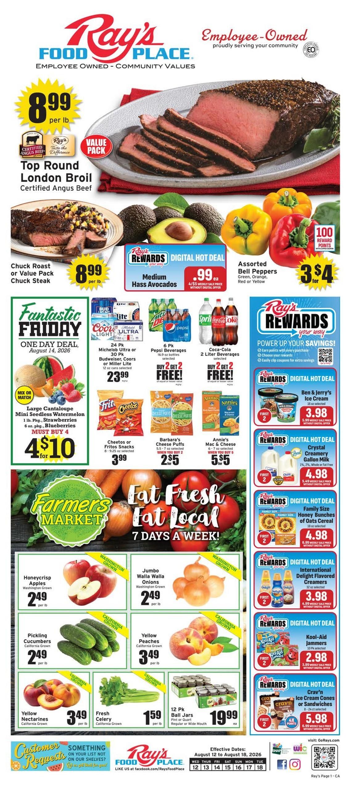 Ray's Food Place (CA) Weekly Ad August 12 - 18, 2026