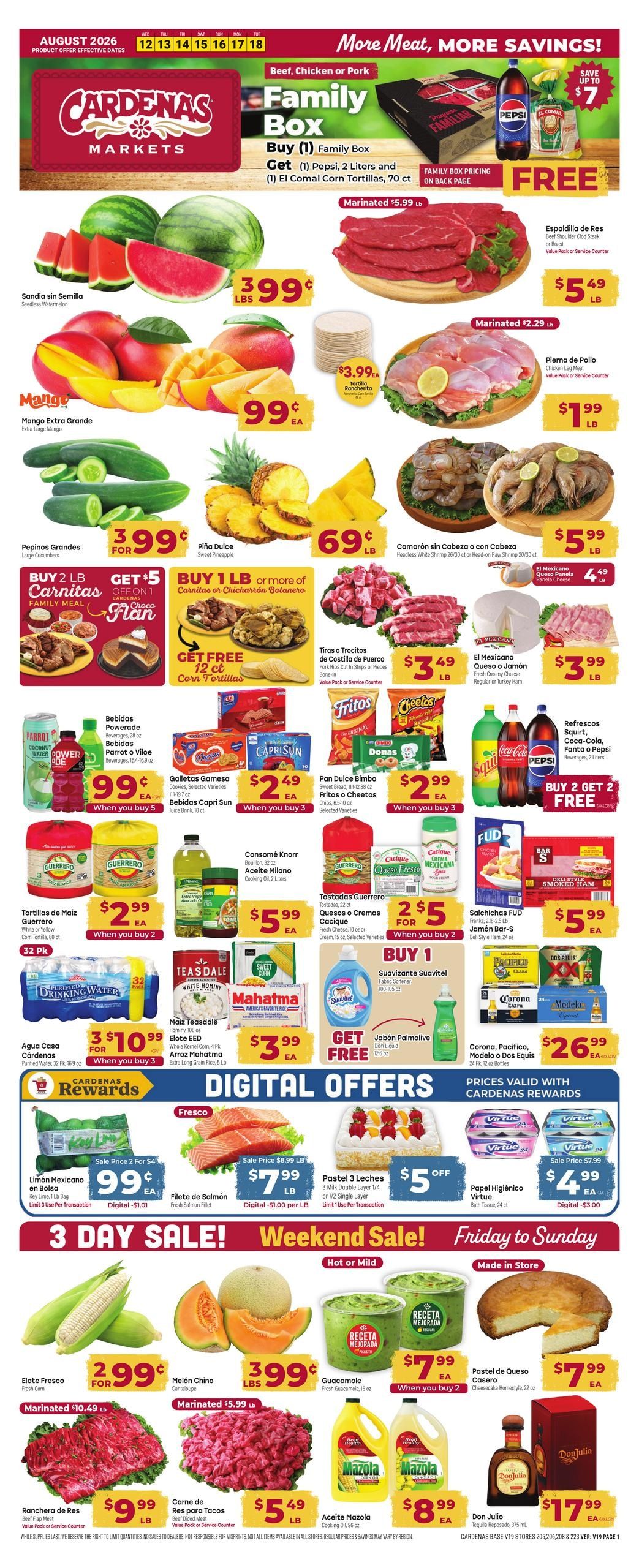 Cardenas Markets (Salinas–Moss Landing Area, CA) Weekly Ad August 12 - 18, 2026