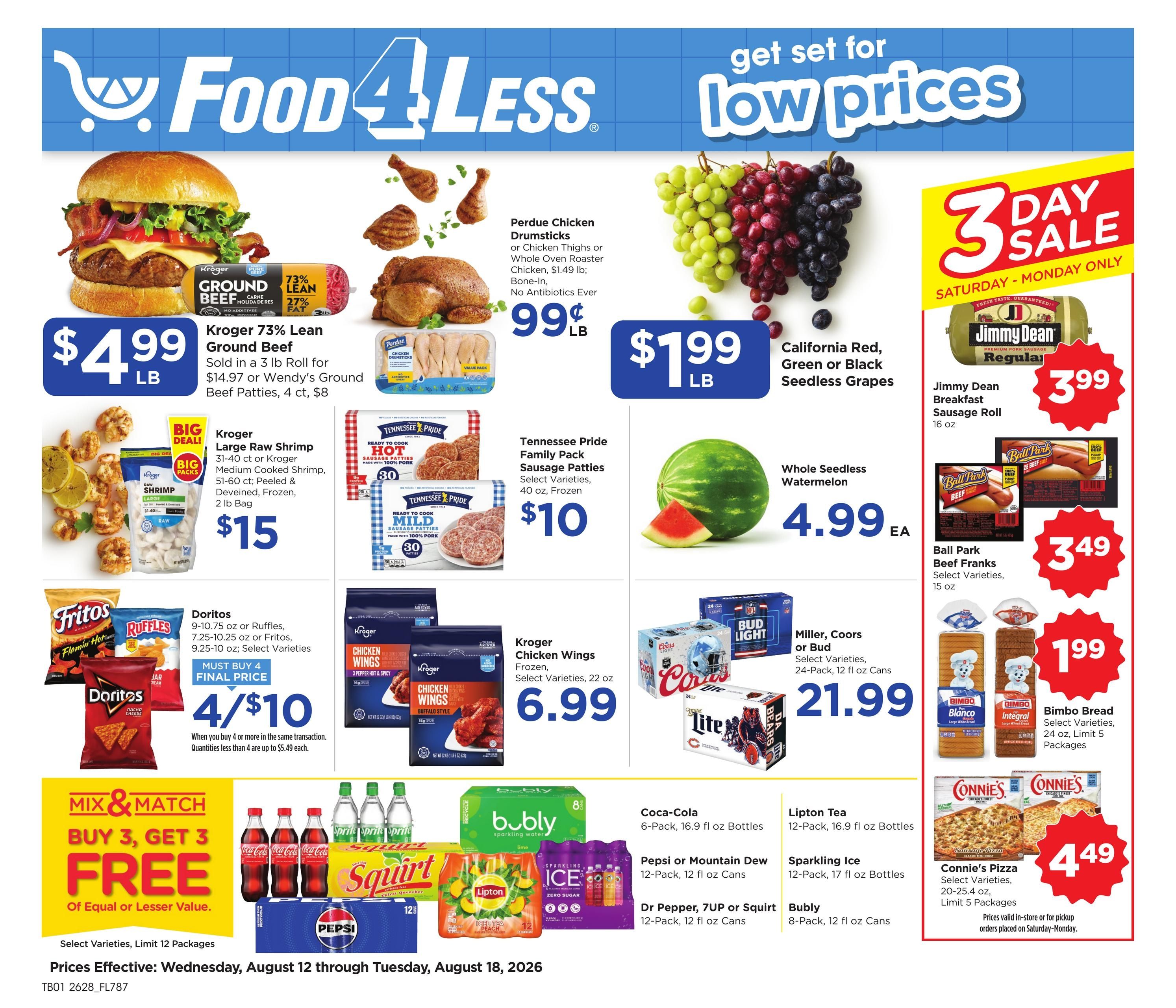 Food 4 Less (Hammond Area, IN) Chicago Weekly Ad August 12 - 18, 2026