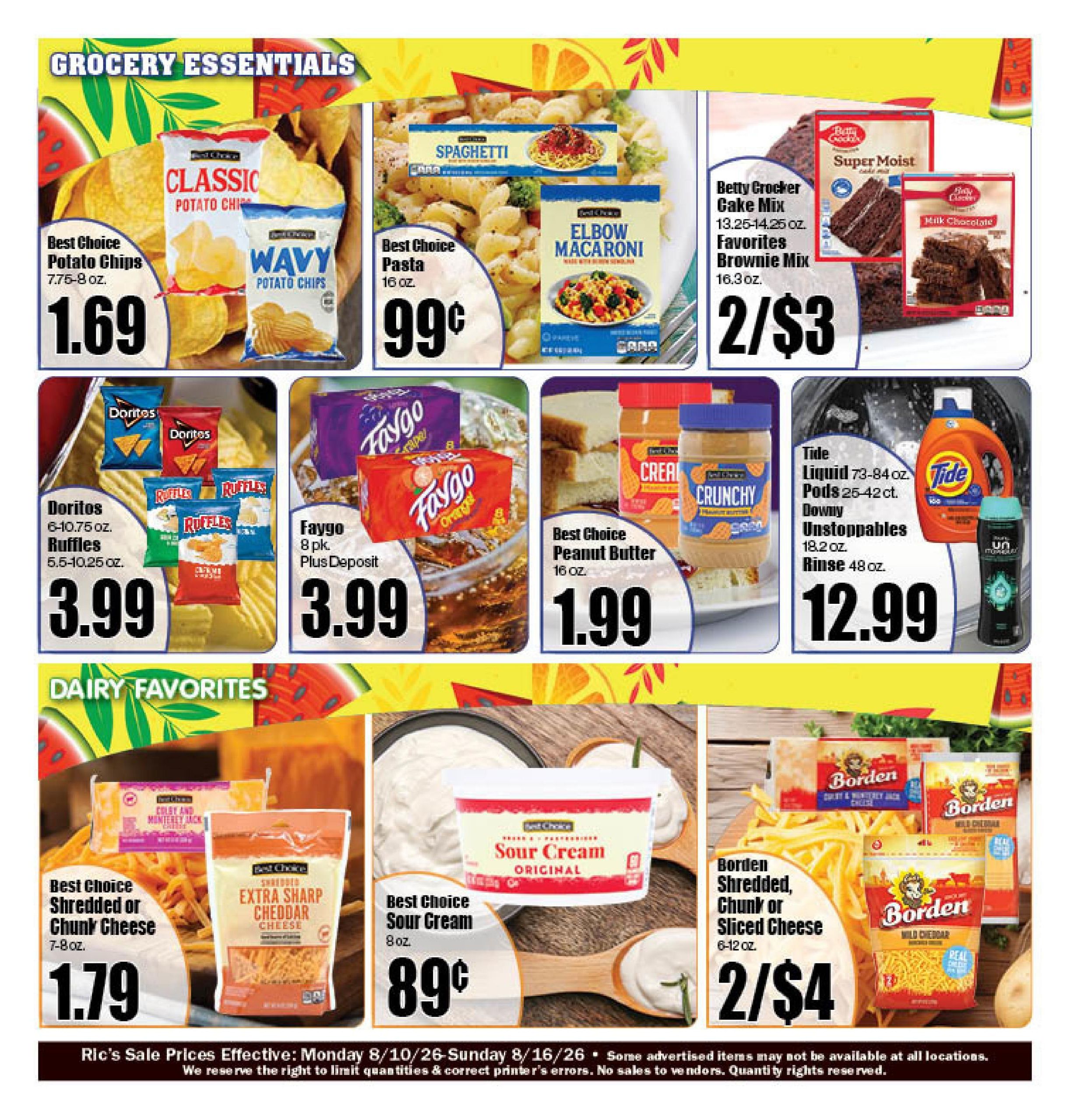 Ric's Food Center (Sanford–Dewitt Area, MI) Weekly Ad August 10 - 16, 2026