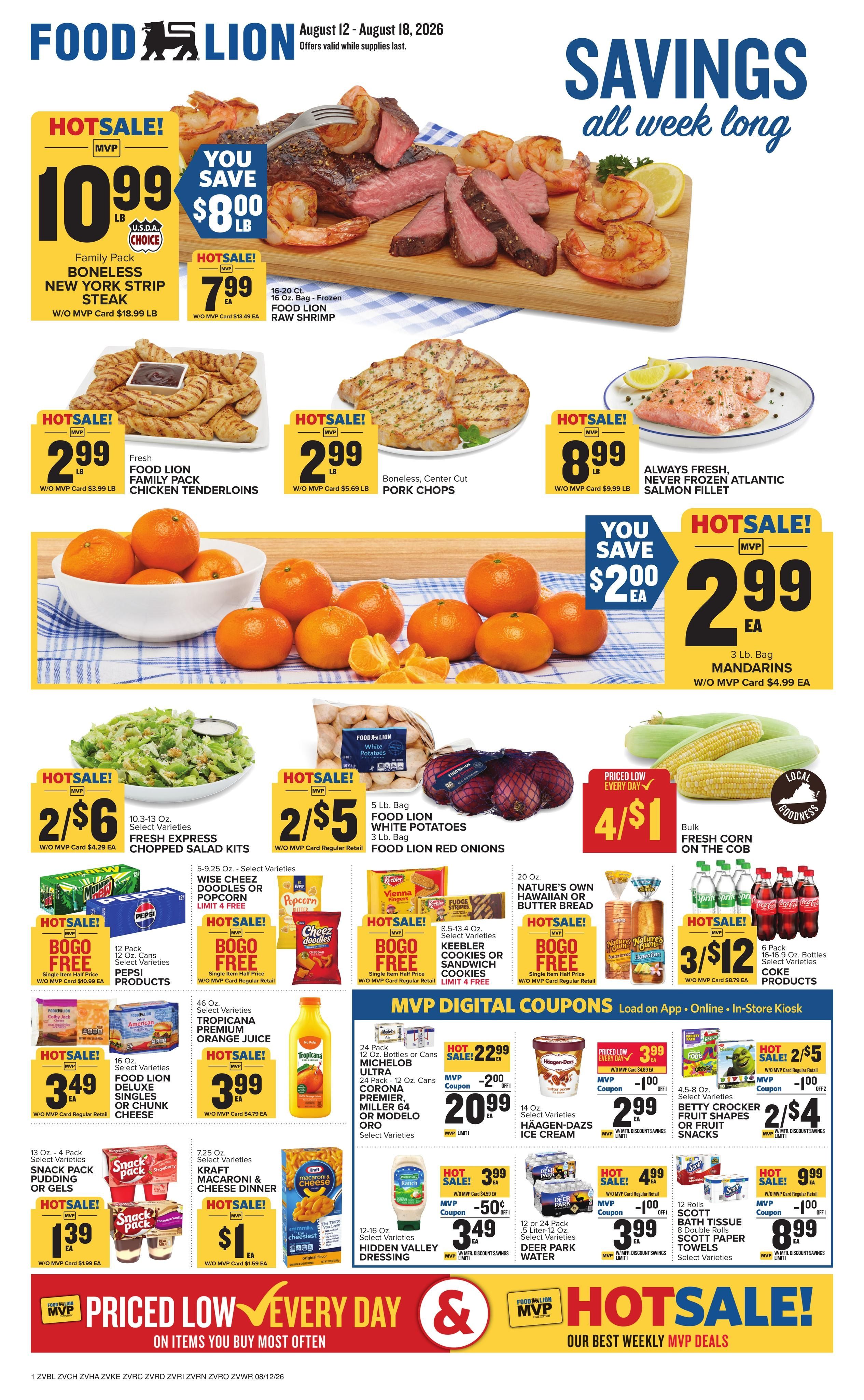 Food Lion (Bridgewater–Staunton Area, VA) Weekly Ad August 12 - 18, 2026