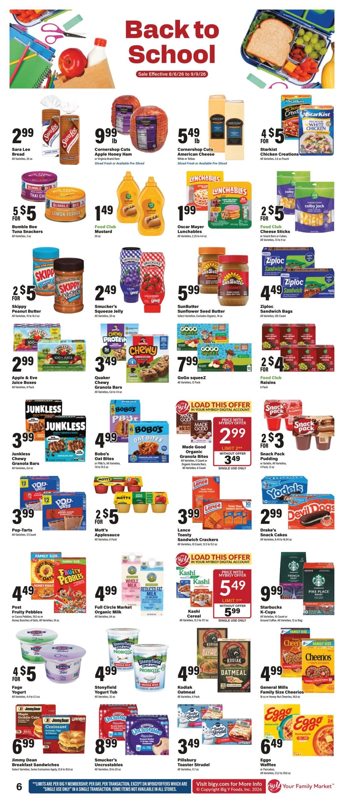 Big Y Back To School Weekly Ad August 13 - September 9, 2026