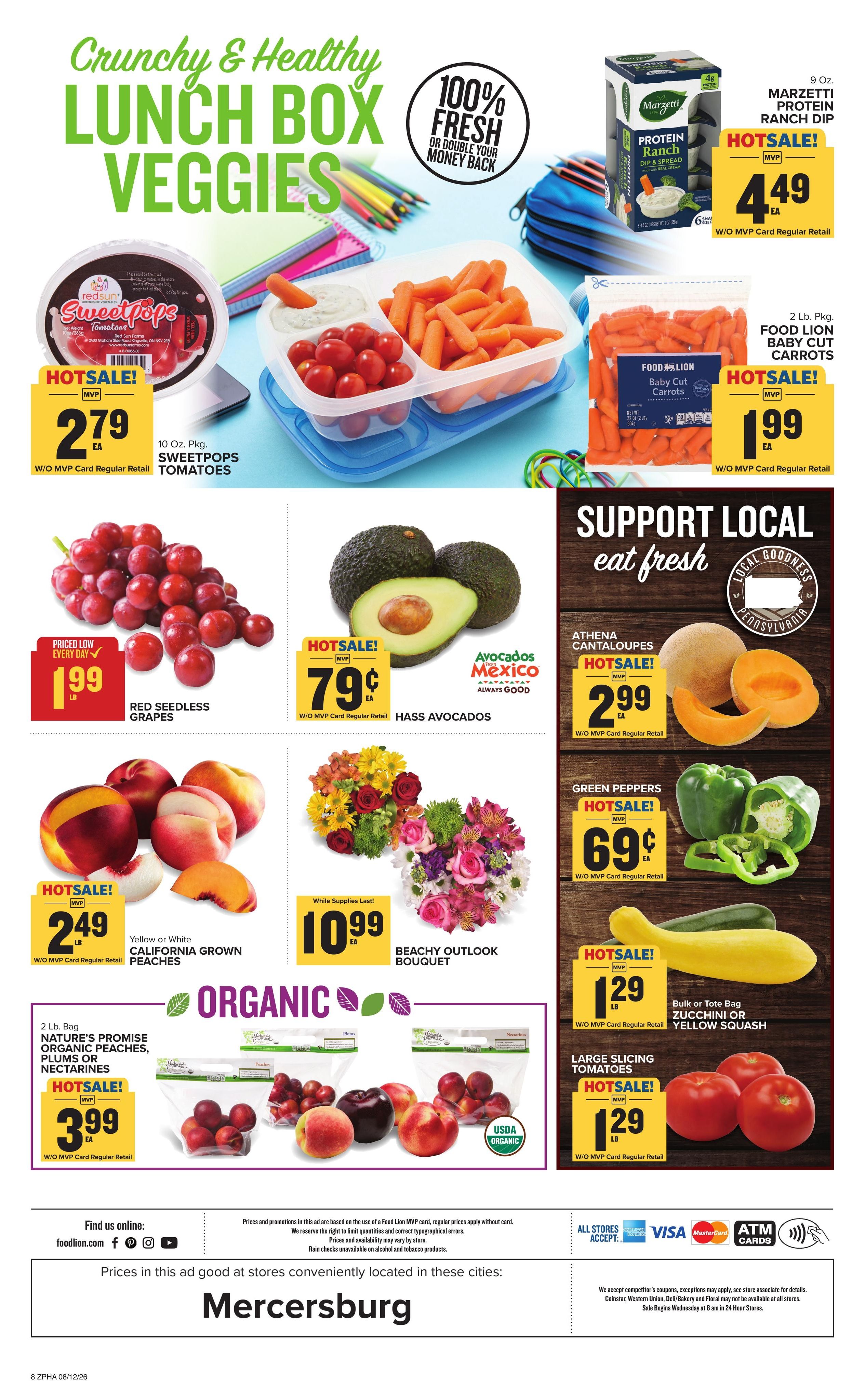 Food Lion (Chambersburg–Pleasant Hall Area, PA) Weekly Ad August 12 - 18, 2026